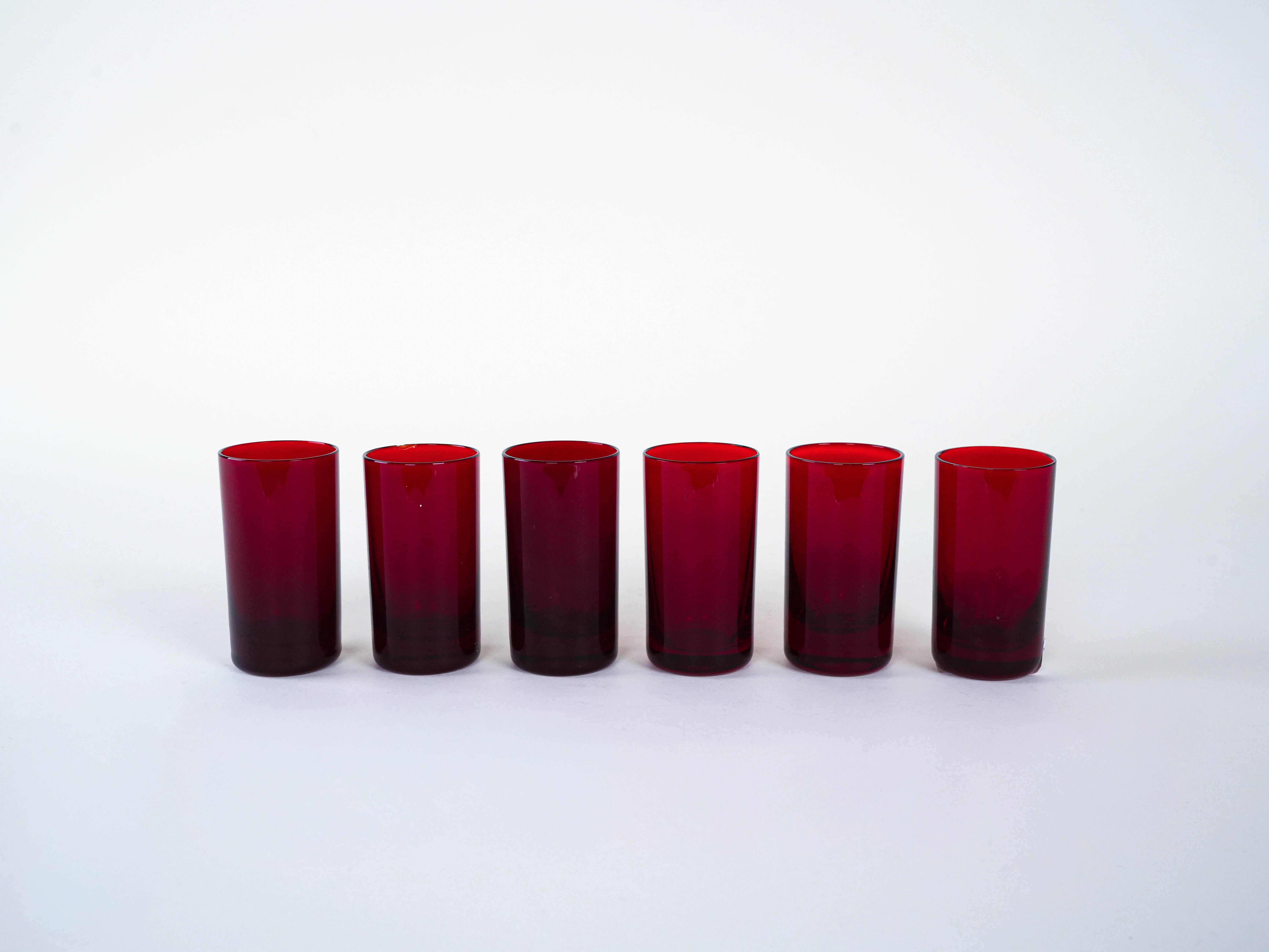 Set of 6 Glasses Ruby