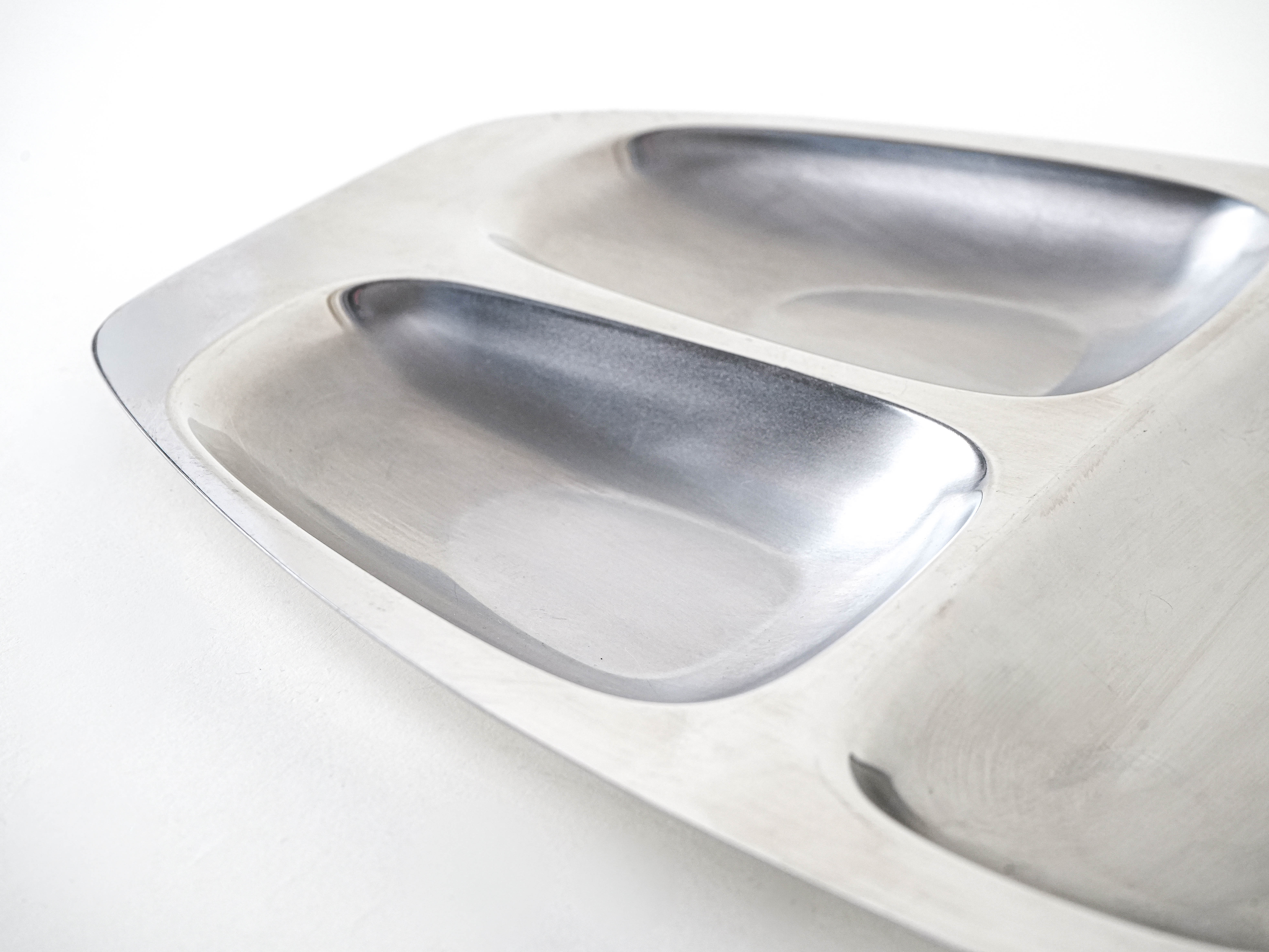 Vorspeisen Servierplatte Silber