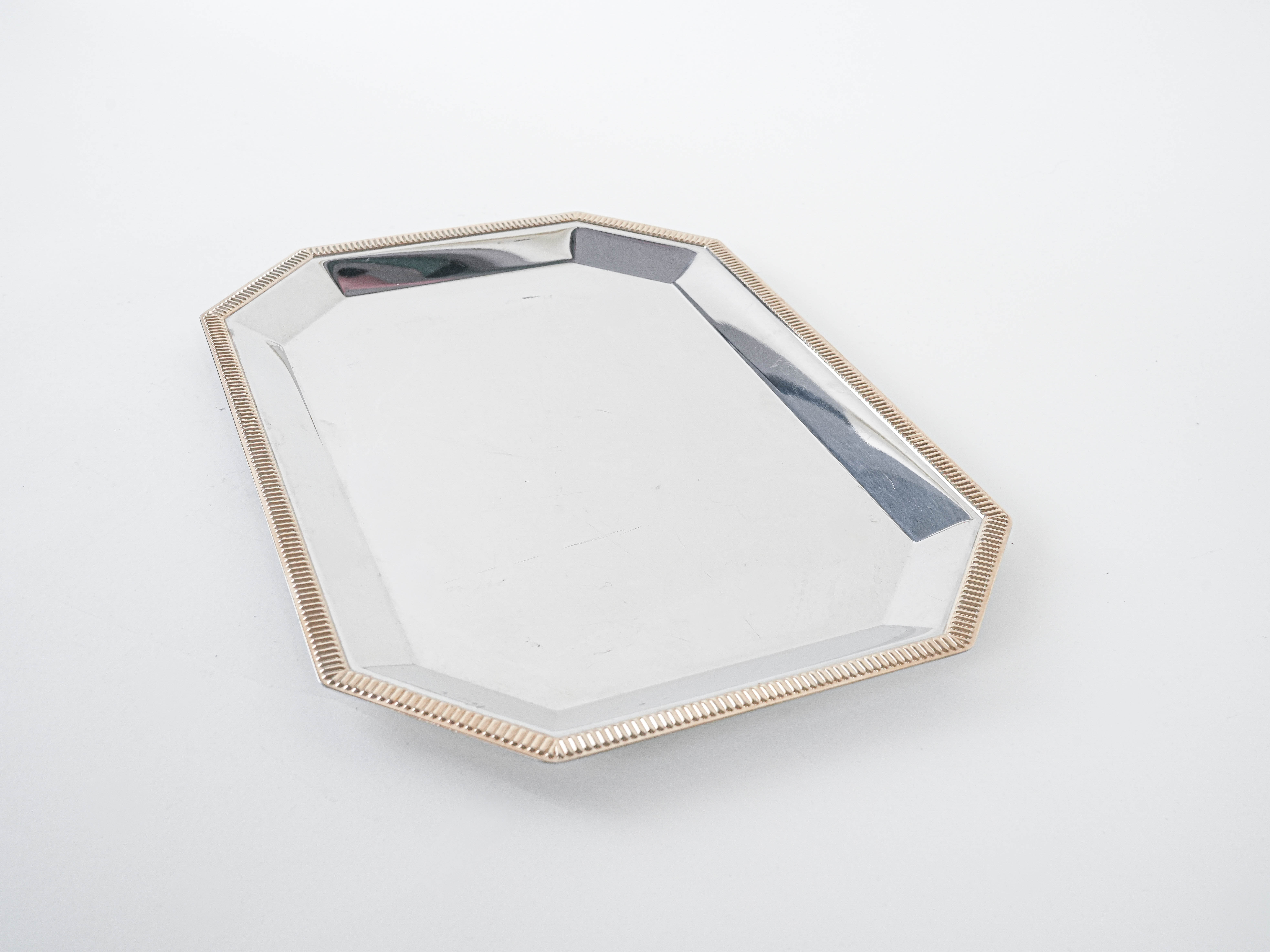 Tablett Edelstahl Silber