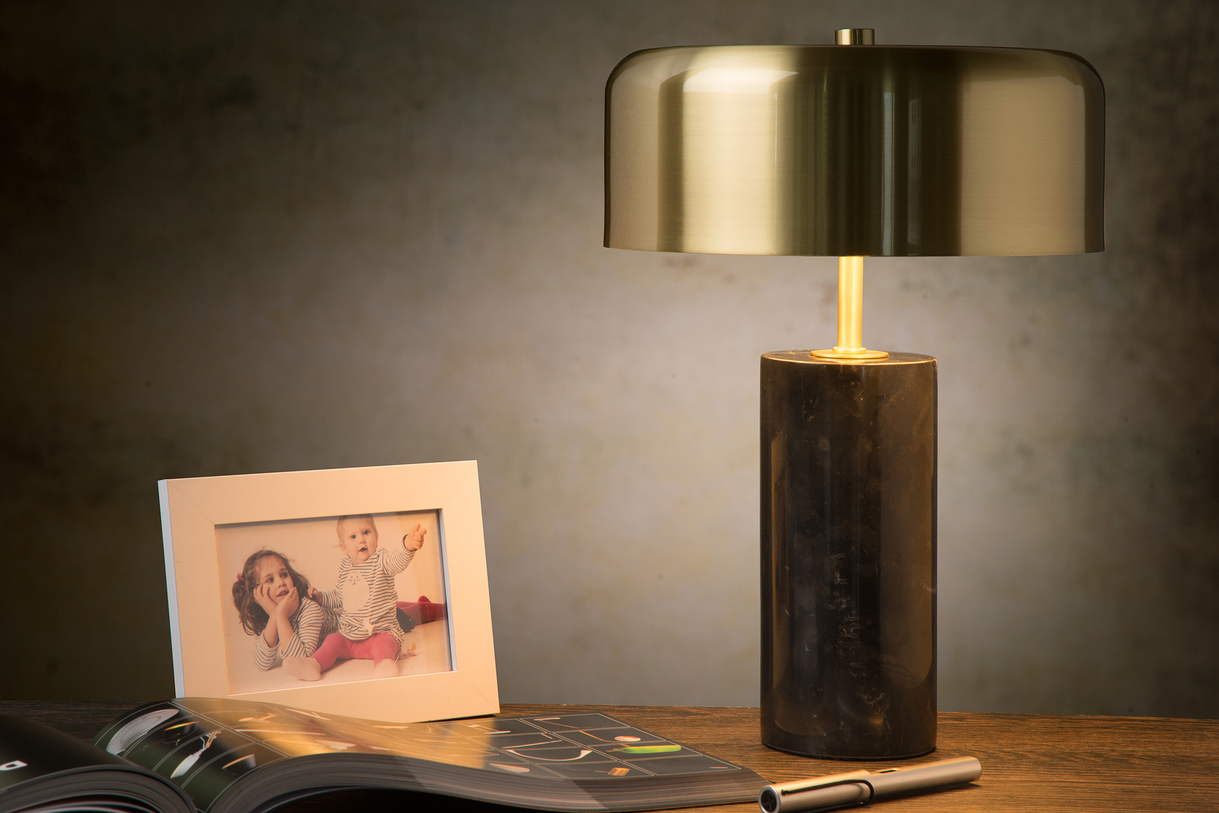 Mirasol Table Lamp Marble Black Brass