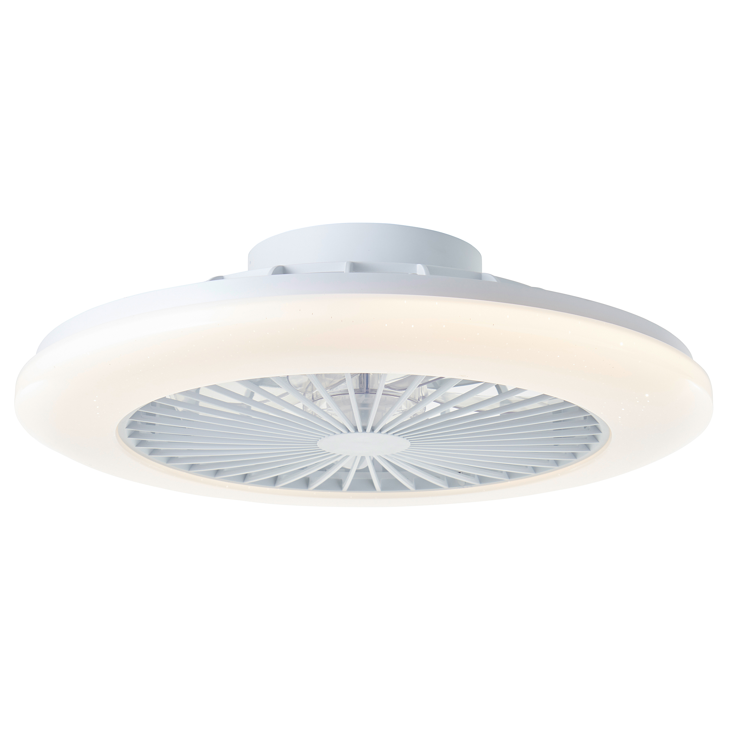 Salerno LED-Deckenventilator 1-flammig Eisen Kiefer Weiß