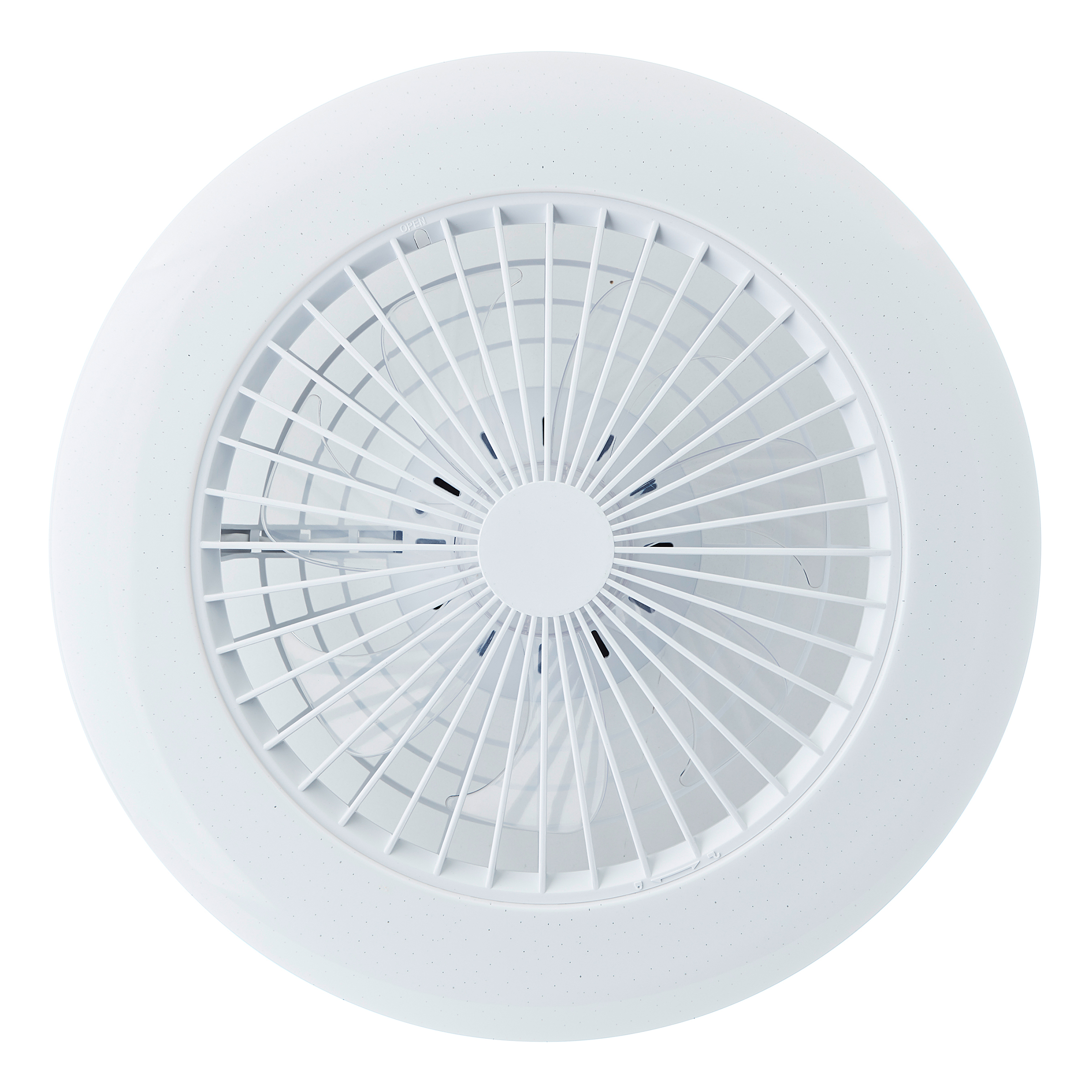 Salerno LED ceiling fan 1-light iron pine white
