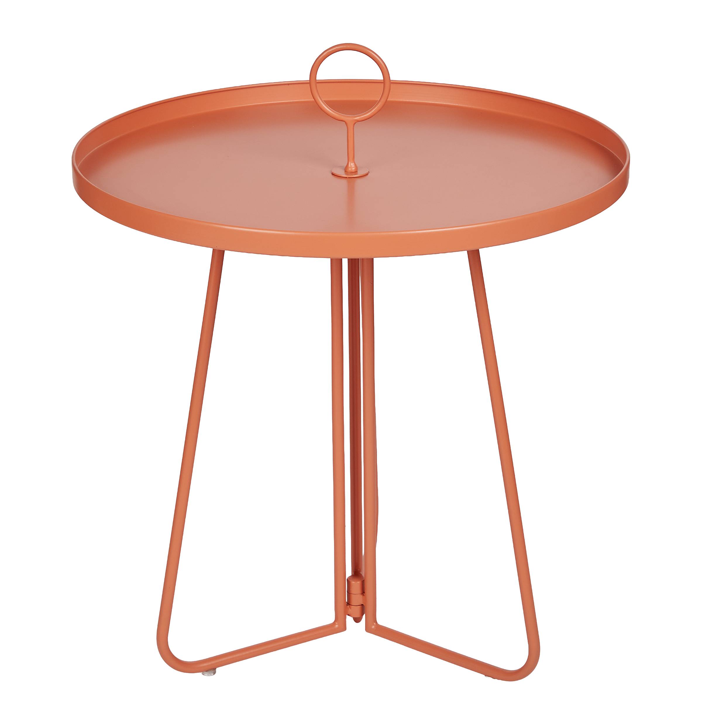 PORTER Beistelltisch mit Griff Stahl Orange