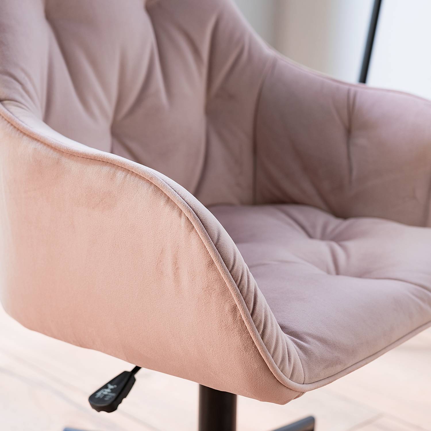 TILLY Office Chair Velvet Dusty Pink