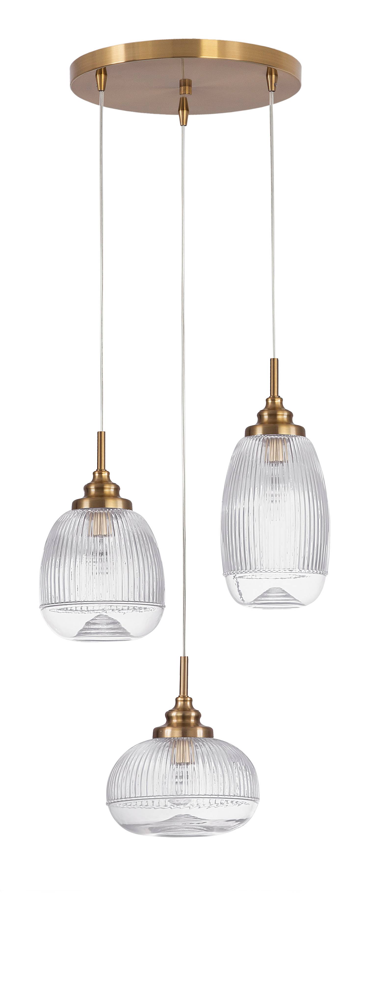 Pendant light Moon Type D Clear glass Aluminum