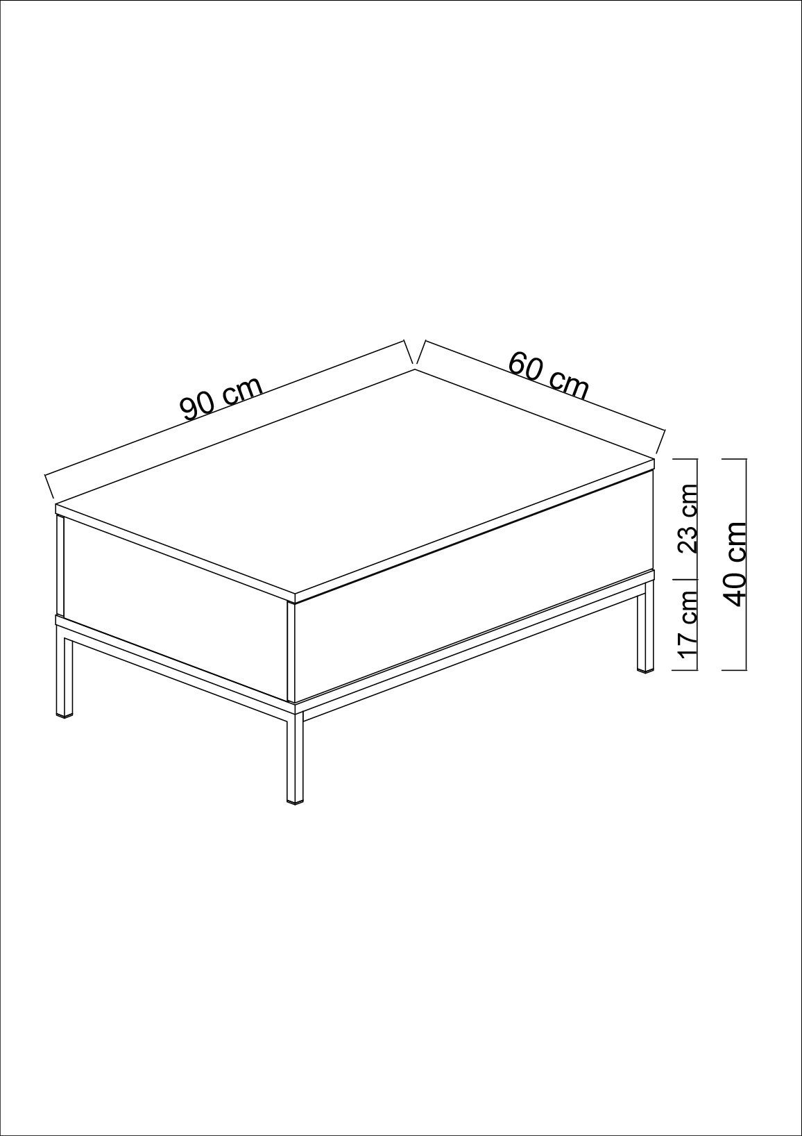 Lord Couchtisch Holzfurnier Schwarz Weiß