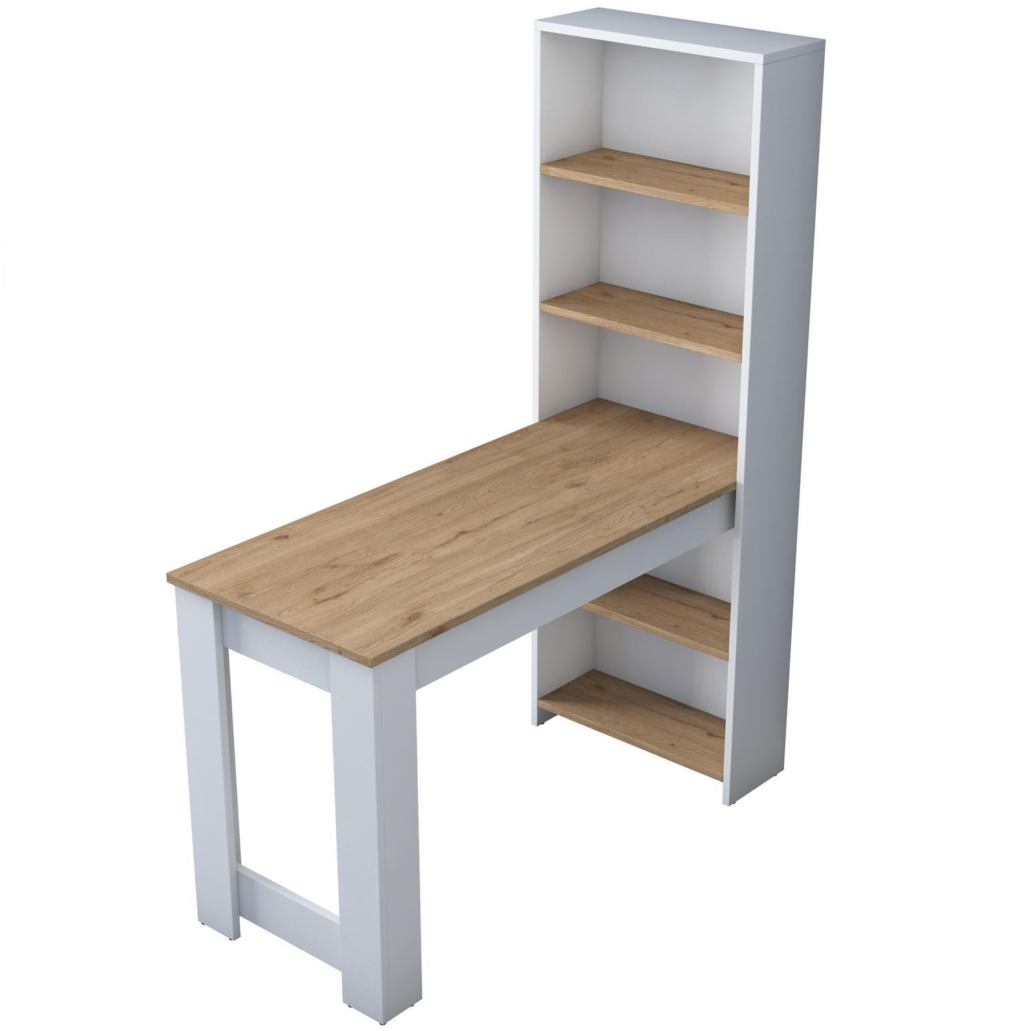 Kitchen table with shelf walnut brown white