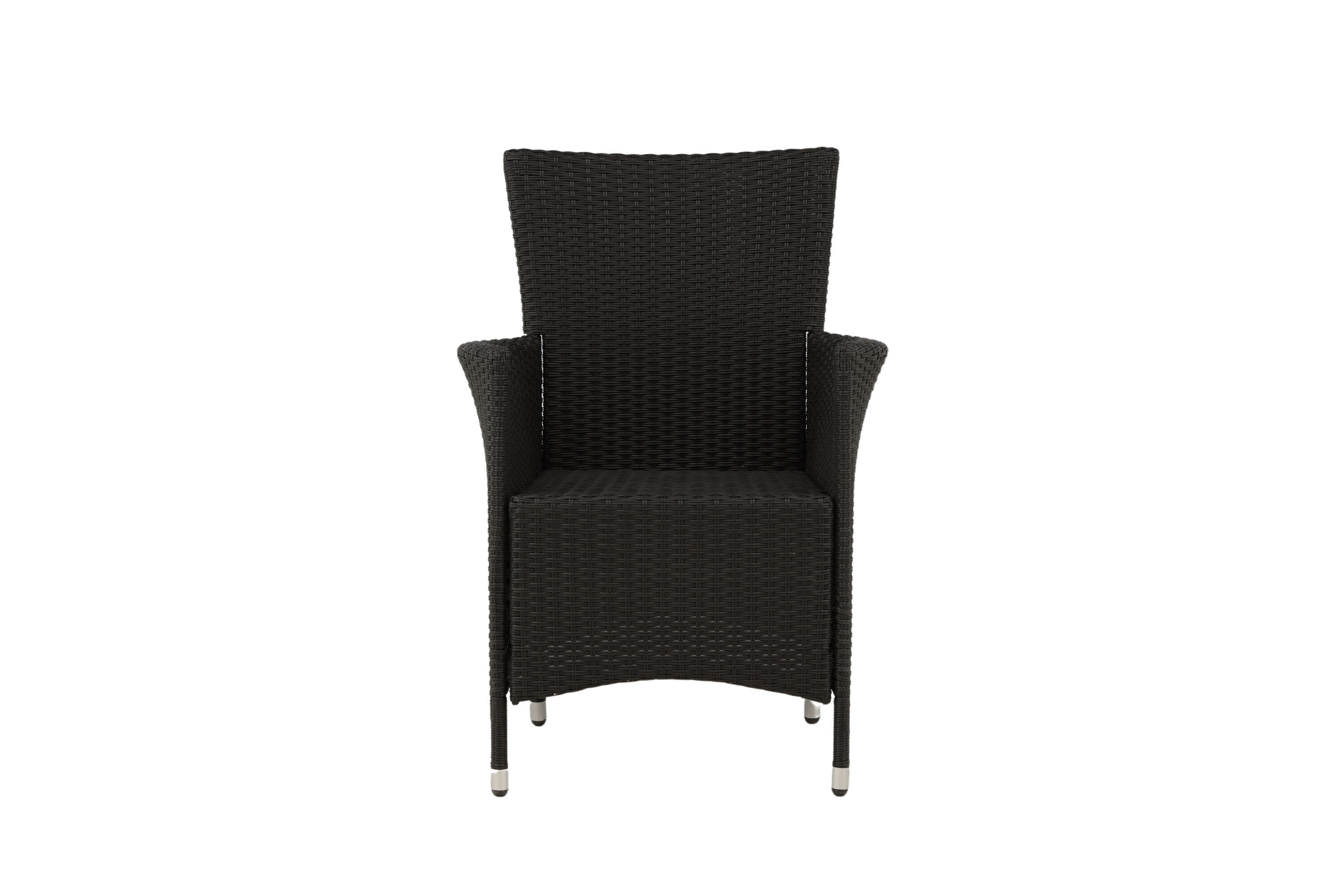 Set of 2 Knick Armchairs Stackable Polyrattan Black 60x88 cm