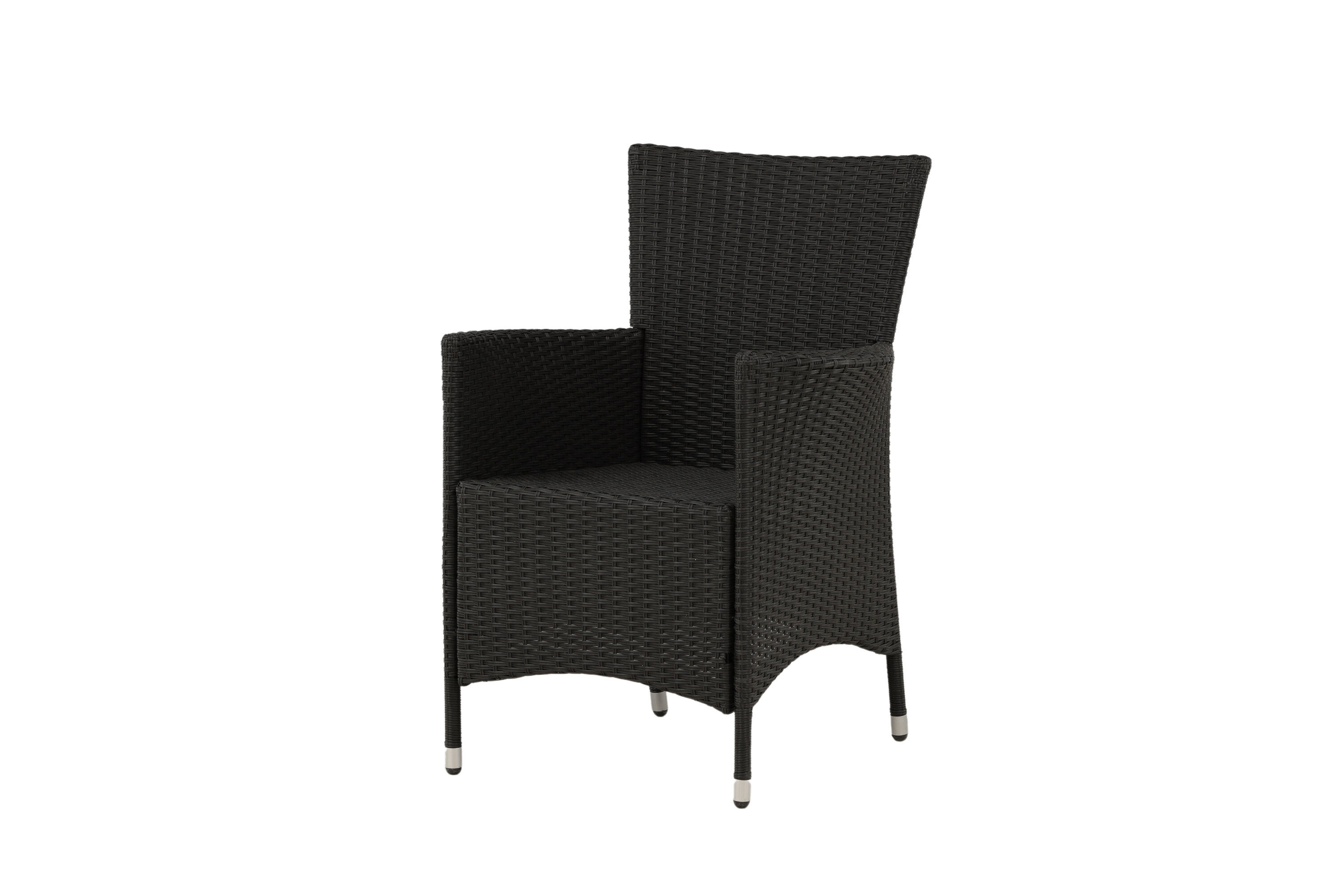 Set of 2 Knick Armchairs Stackable Polyrattan Black 60x88 cm