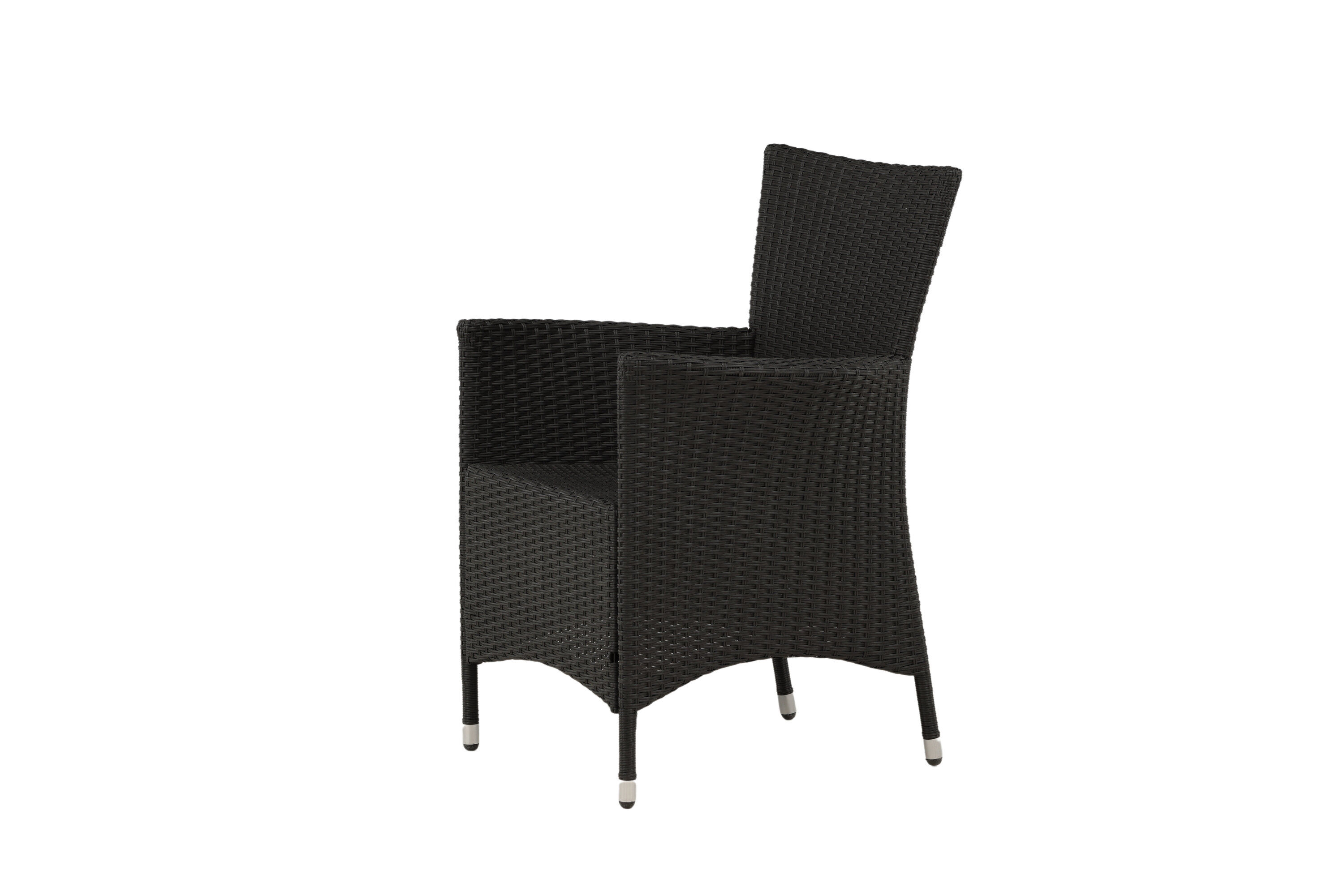 2x Knick Armstuhle Stapelbar Polyrattan Schwarz