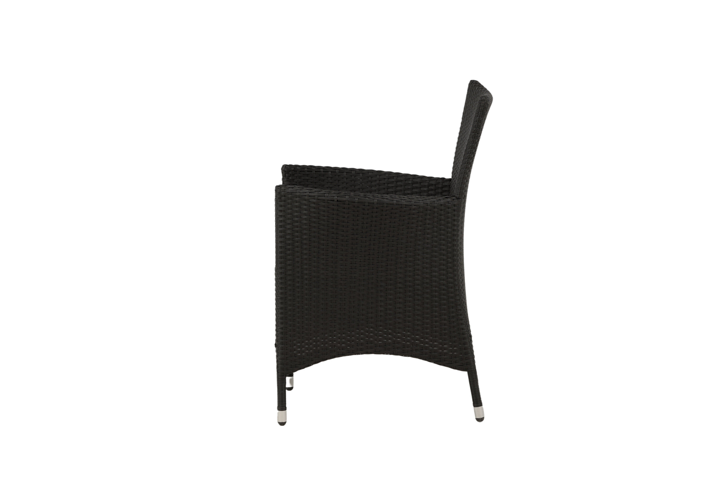 2x Knick Armstuhle Stapelbar Polyrattan Schwarz