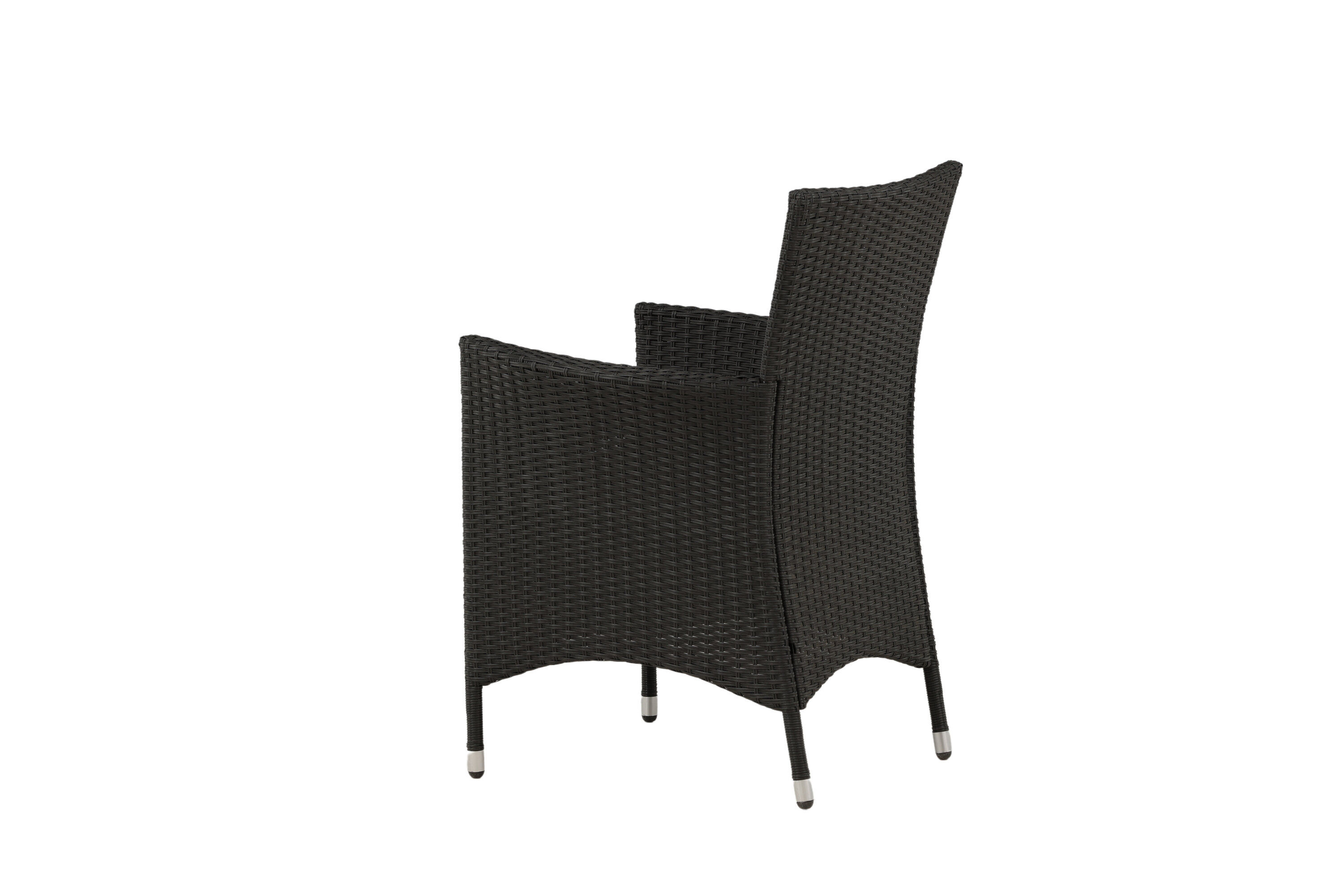 2x Knick Armstuhle Stapelbar Polyrattan Schwarz