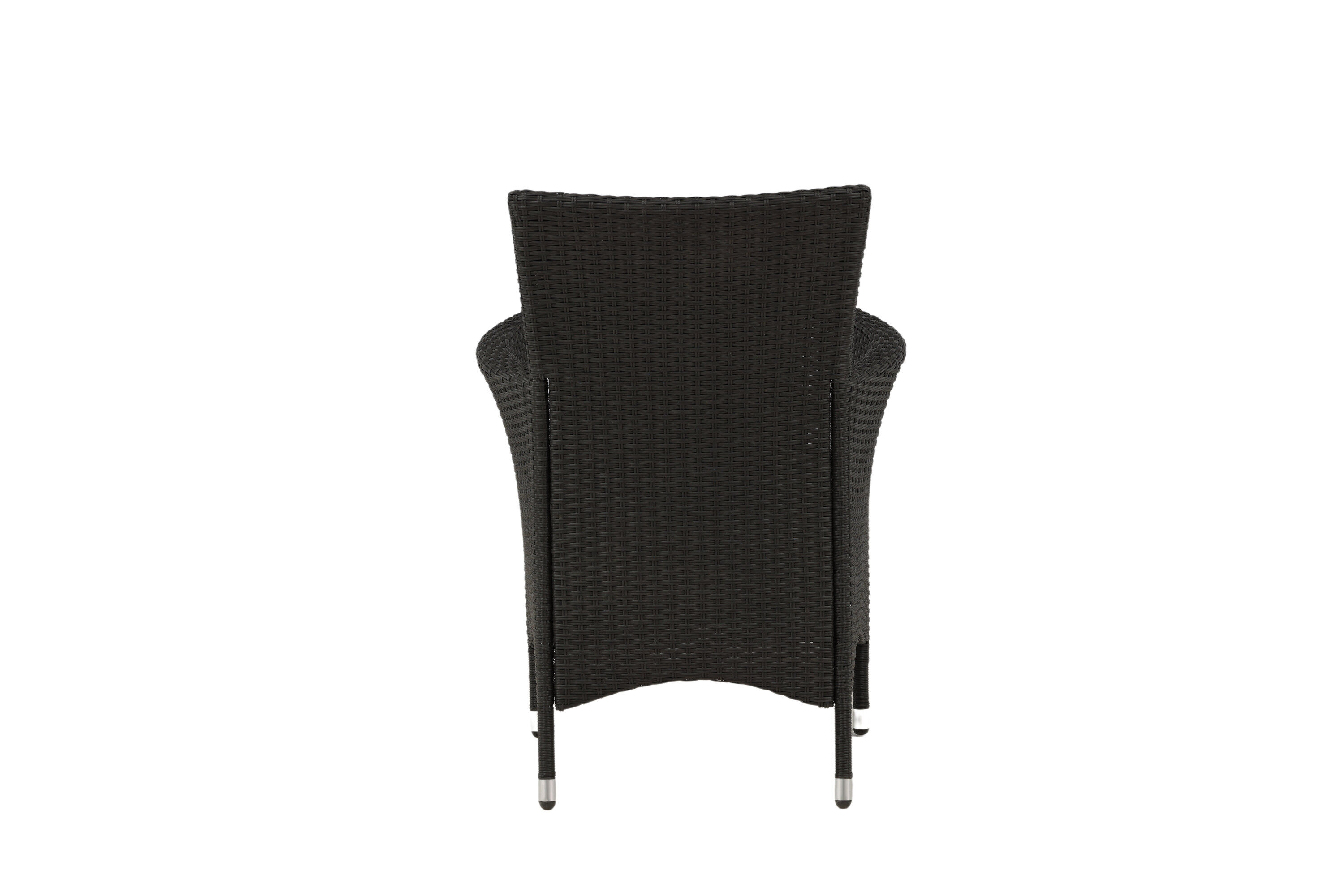 Set of 2 Knick Armchairs Stackable Polyrattan Black 60x88 cm