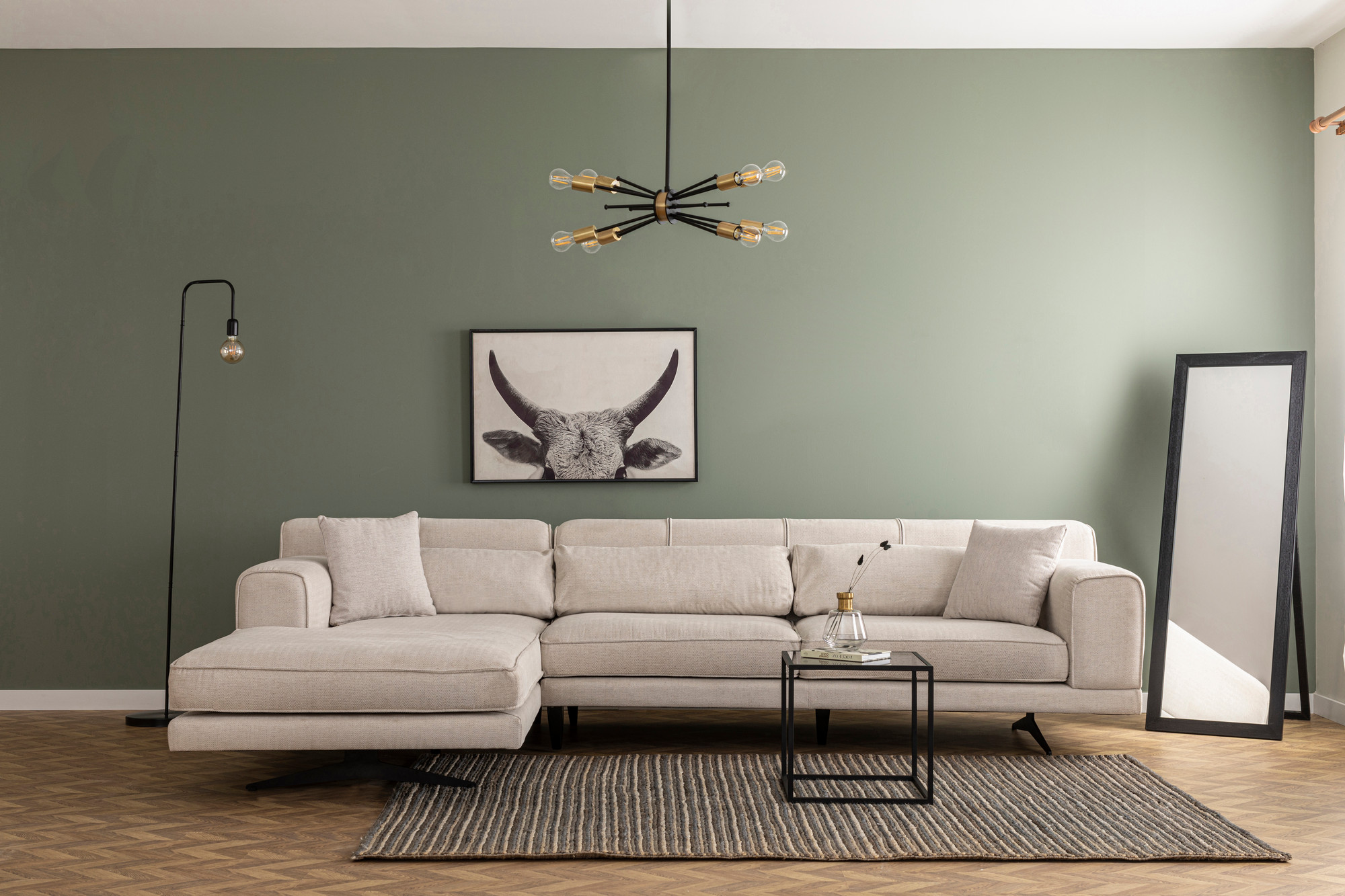 Sofa Chaise Lounge Left Beige