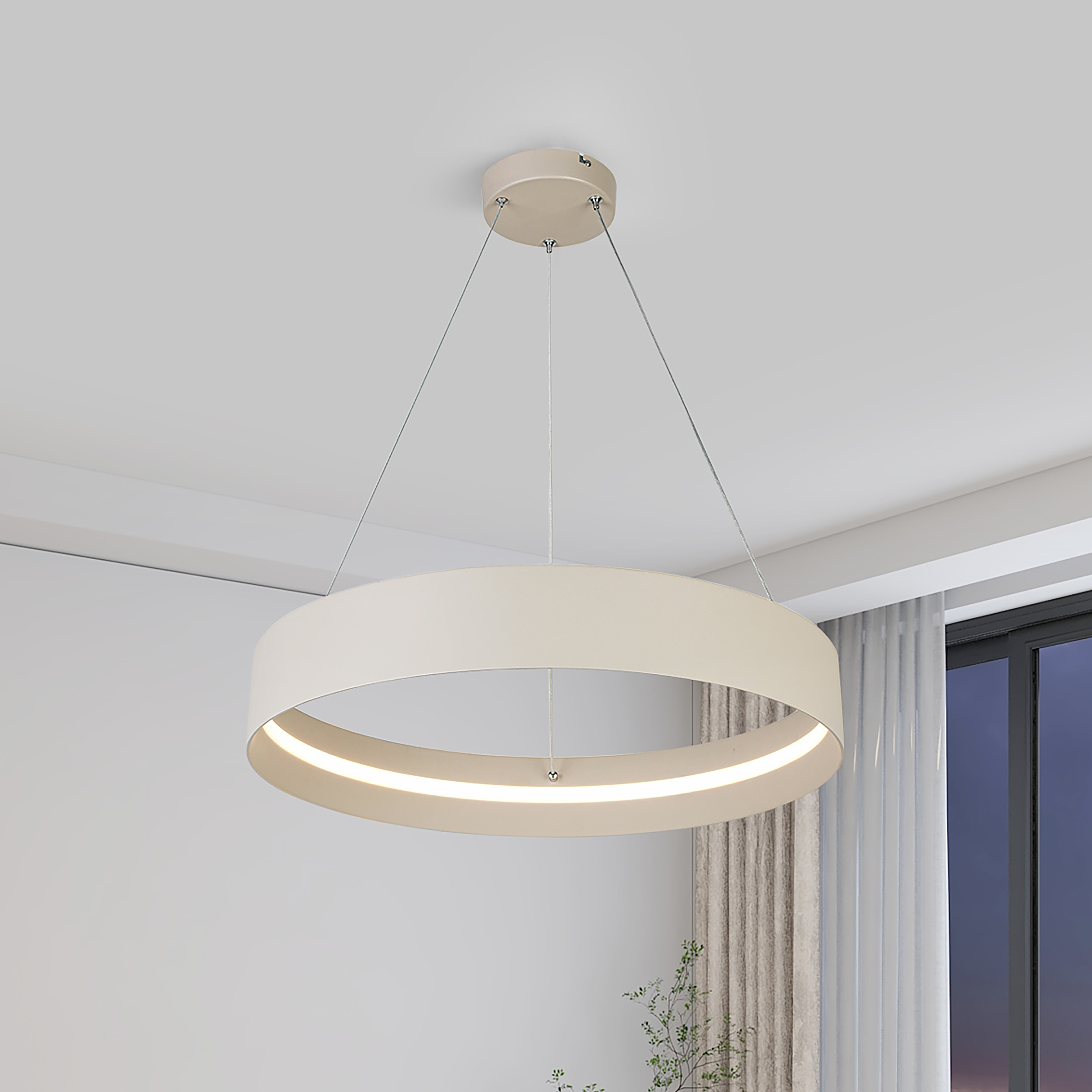 Teresa LED-Pendelleuchte Eisen Beige