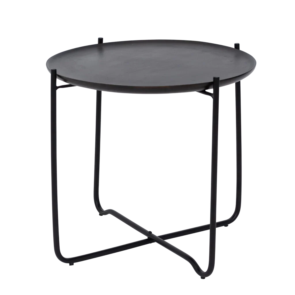 Shizu Coffee Table with Fez Tray, Black Small