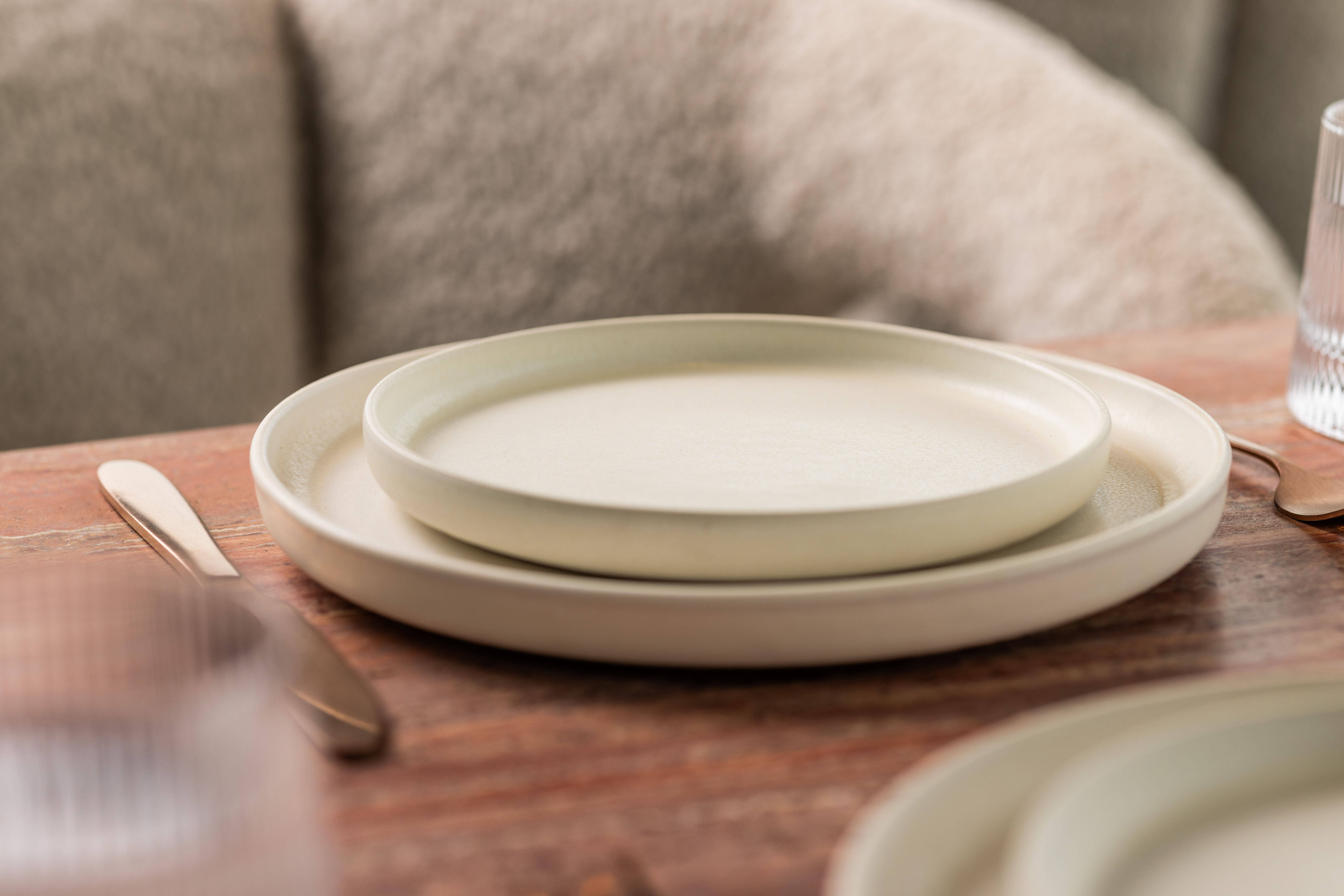 2x Speiseteller Keramik Dreamy Ivory 26,5 cm