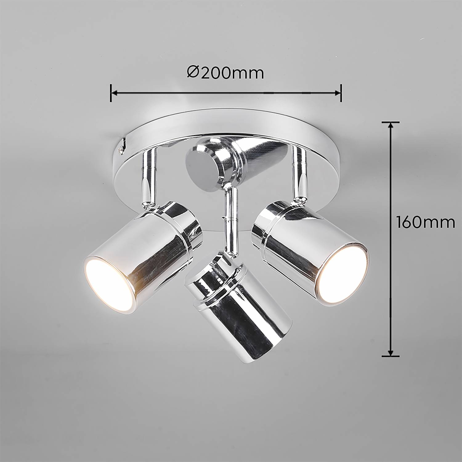 Angelo Ceiling Light 3-bulb Iron Silver