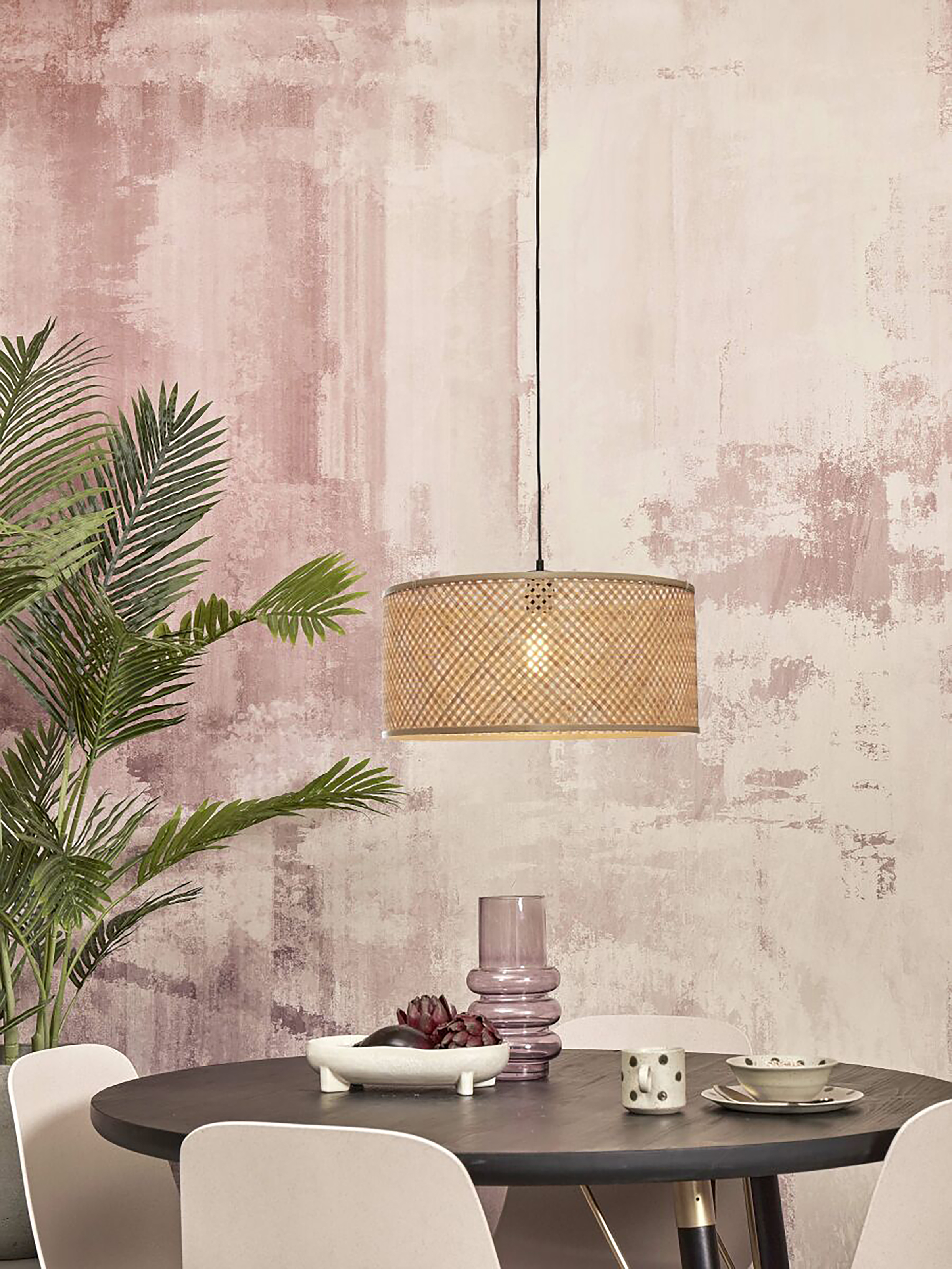 Java Pendant Light 1-bulb Bamboo Beige
