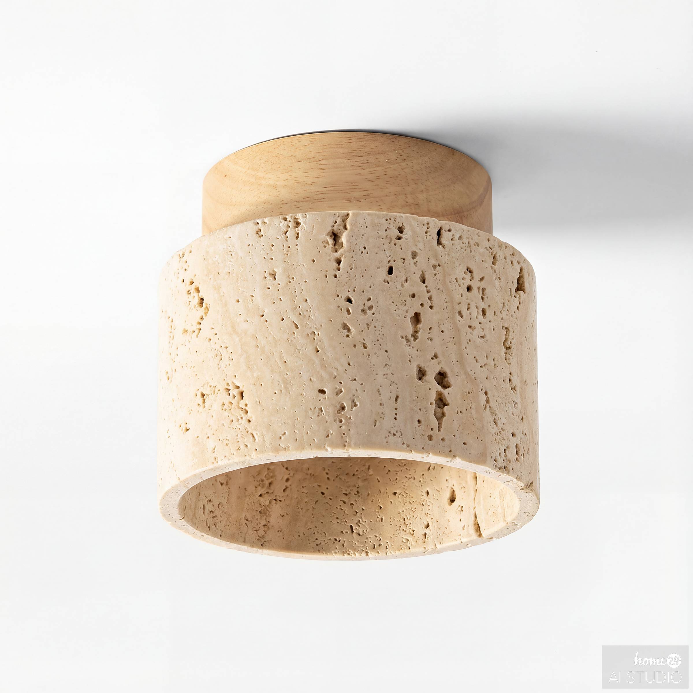 Prelo Pine Ceiling Light solid / Marble 1-bulb Beige