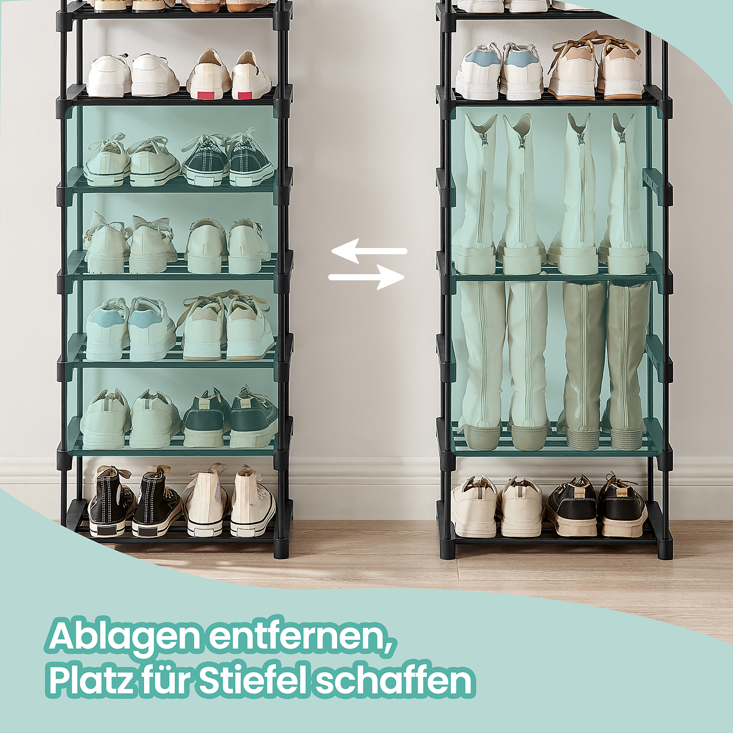 Ganmao Shoe Rack Metal Black