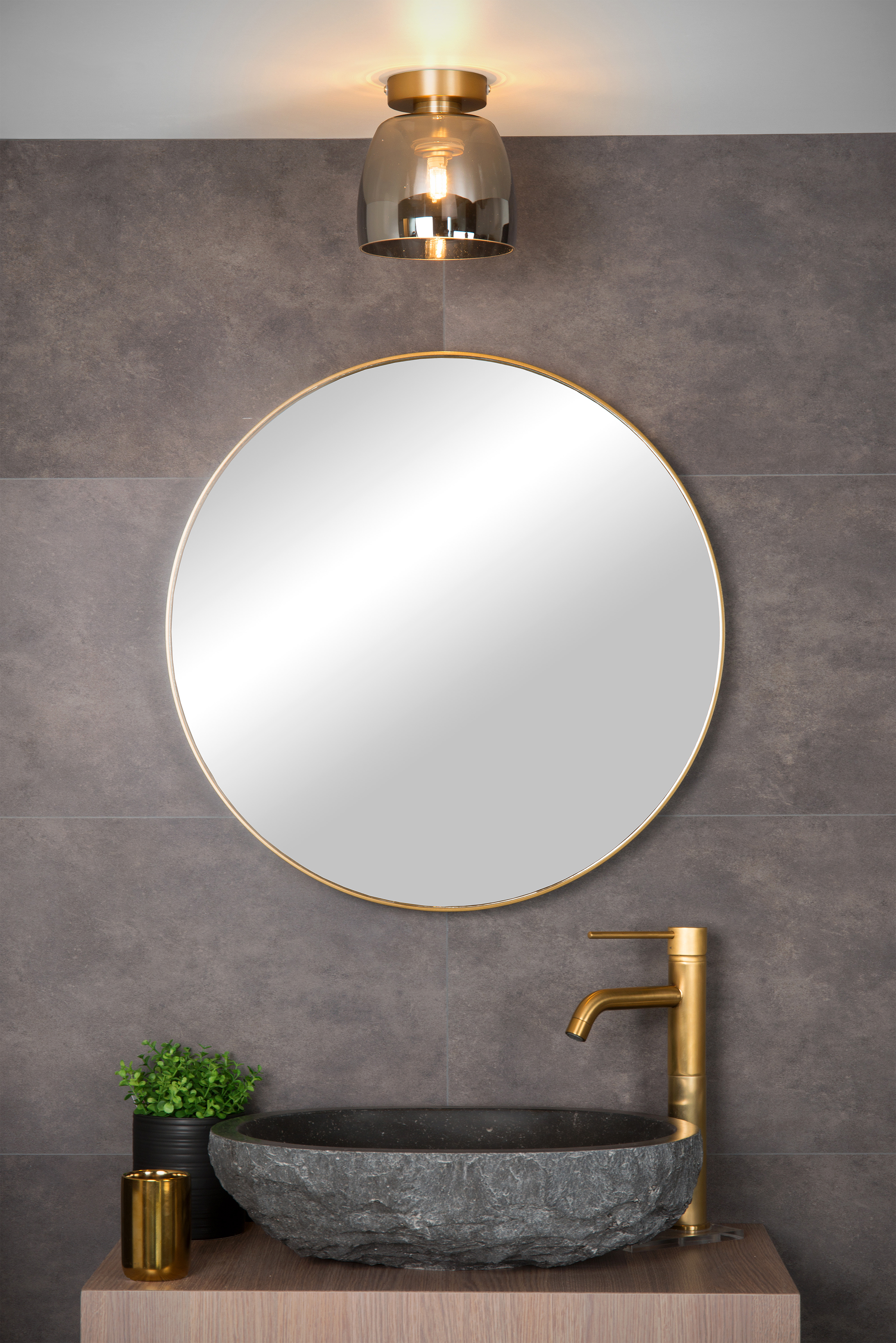 Tyler Deckenleuchte Opalglas Gold