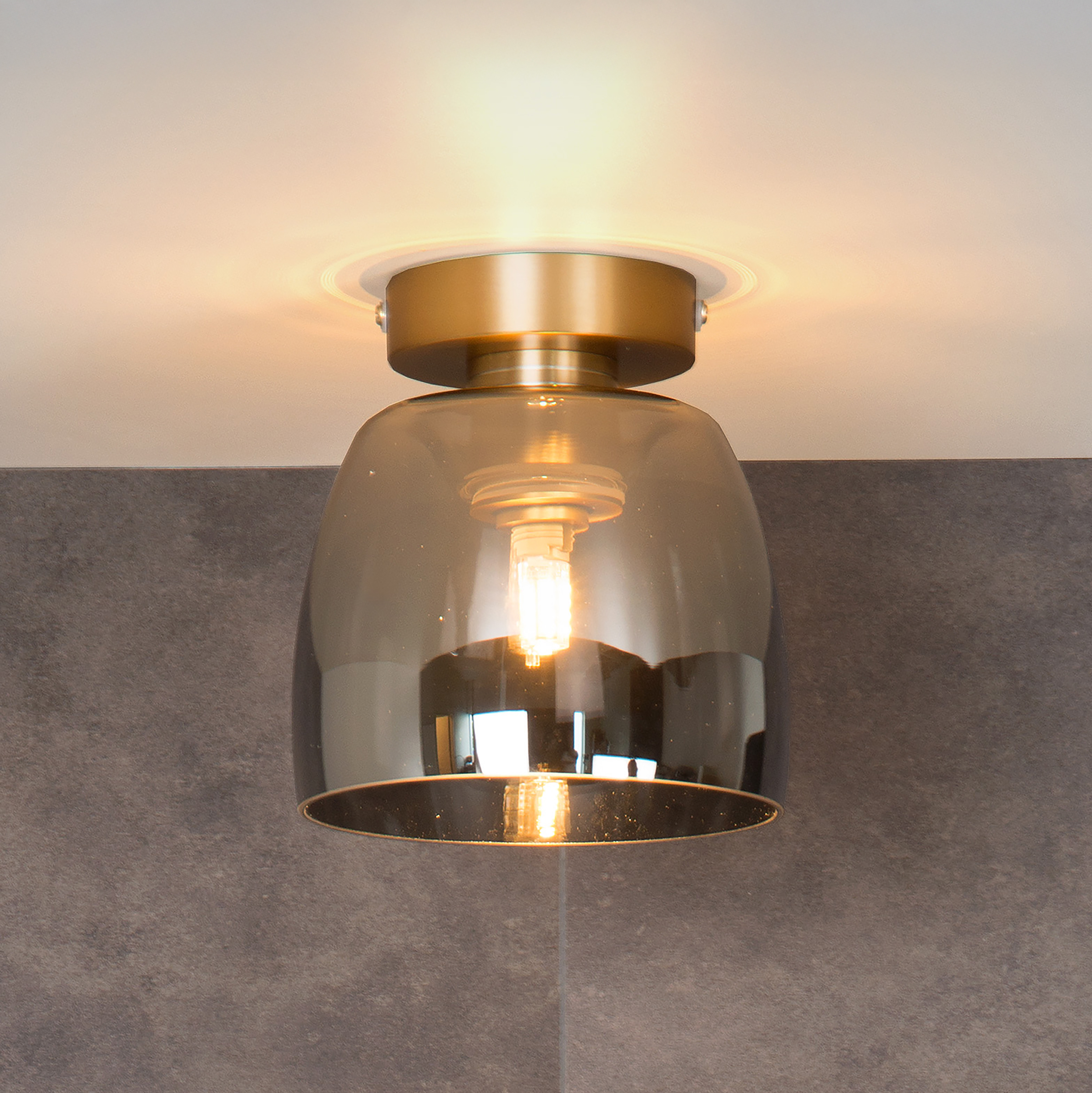 Tyler Deckenleuchte Opalglas Gold