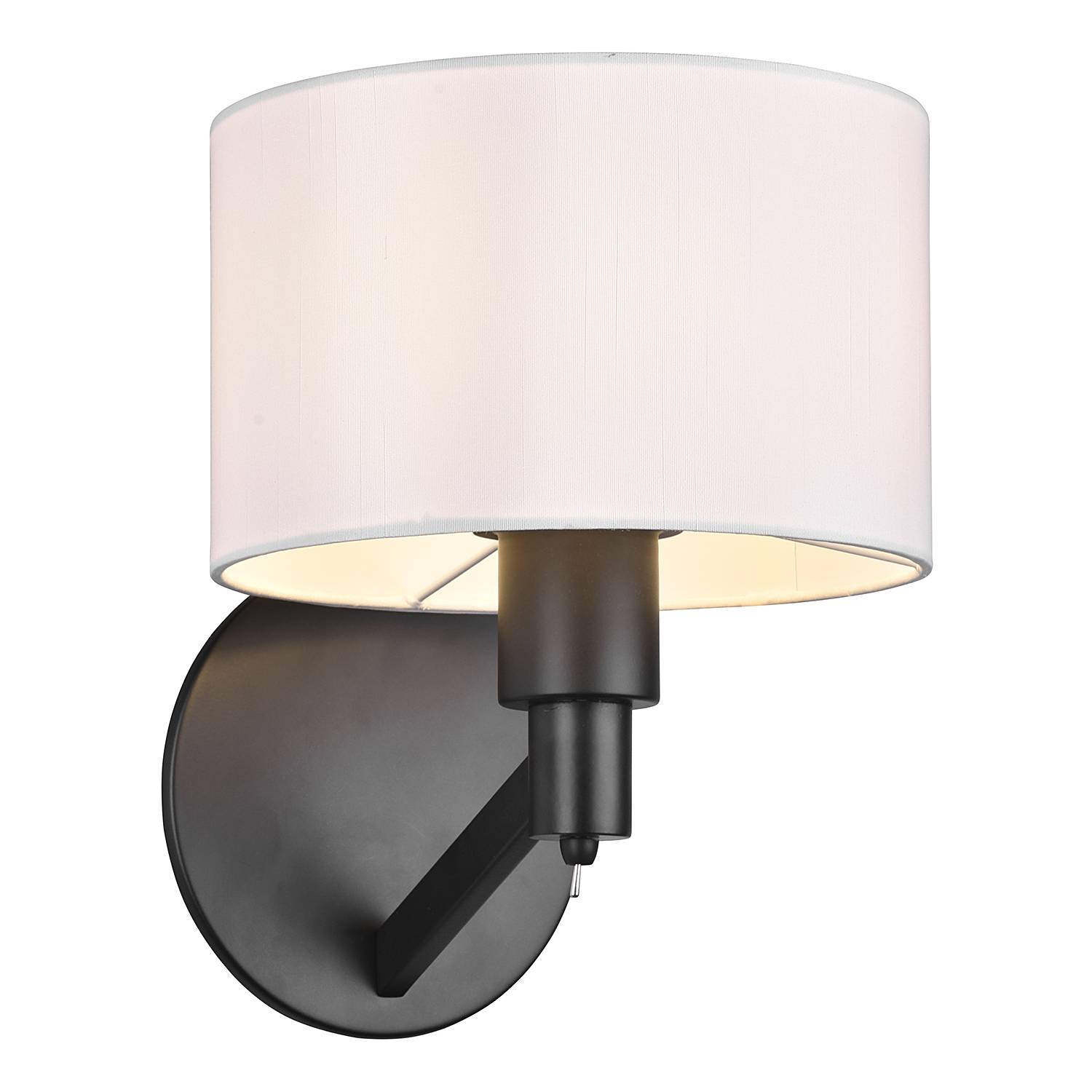 Cassio Wall Lamp 1-light Woven Fabric Steel Black