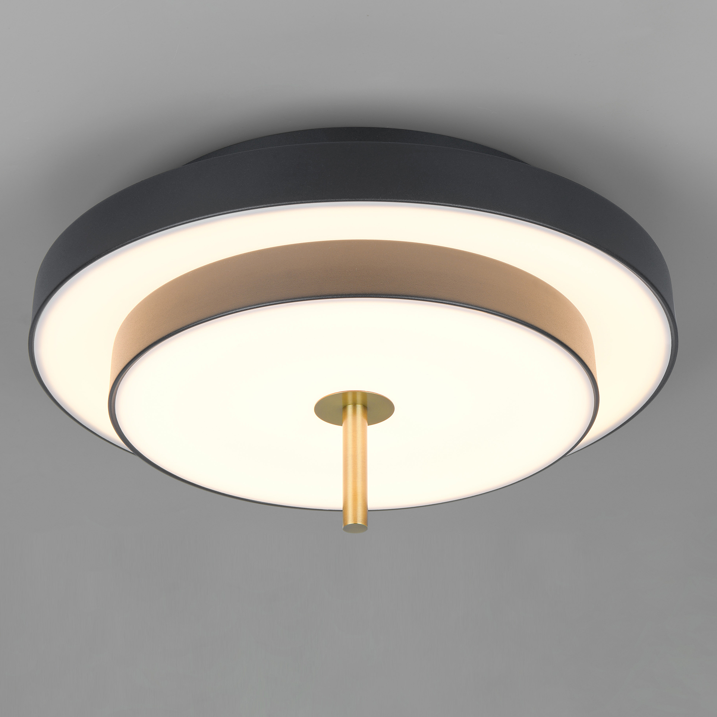 Keaton LED ceiling light polycarbonate 1-bulb Black