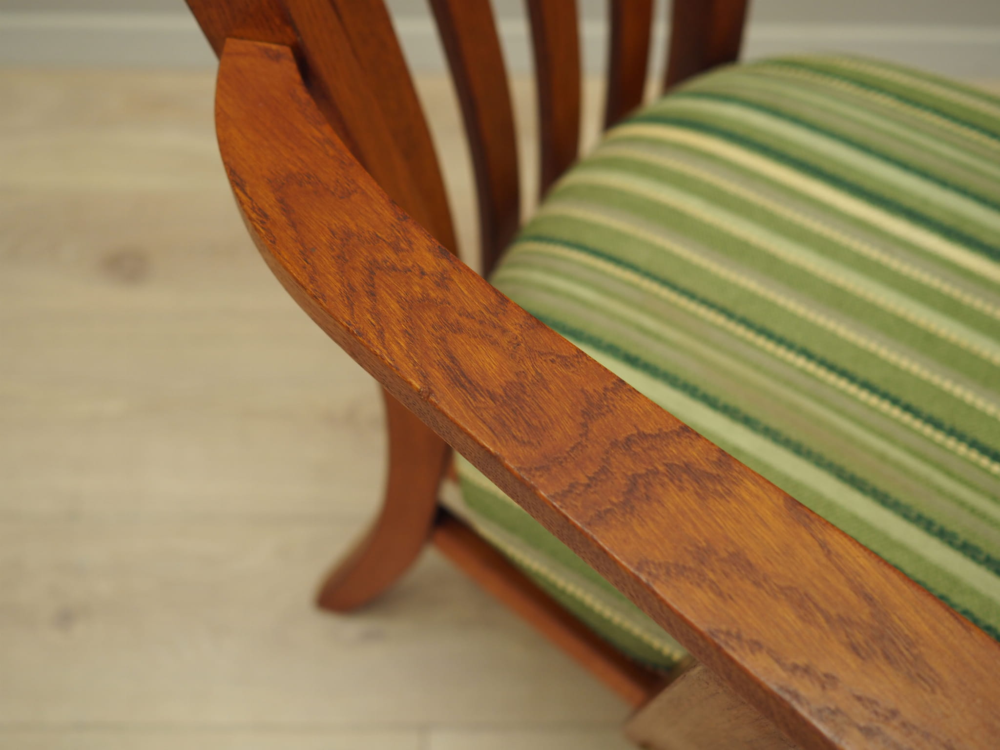 Vintage armchair Teak wood Textile Brown 1970s
