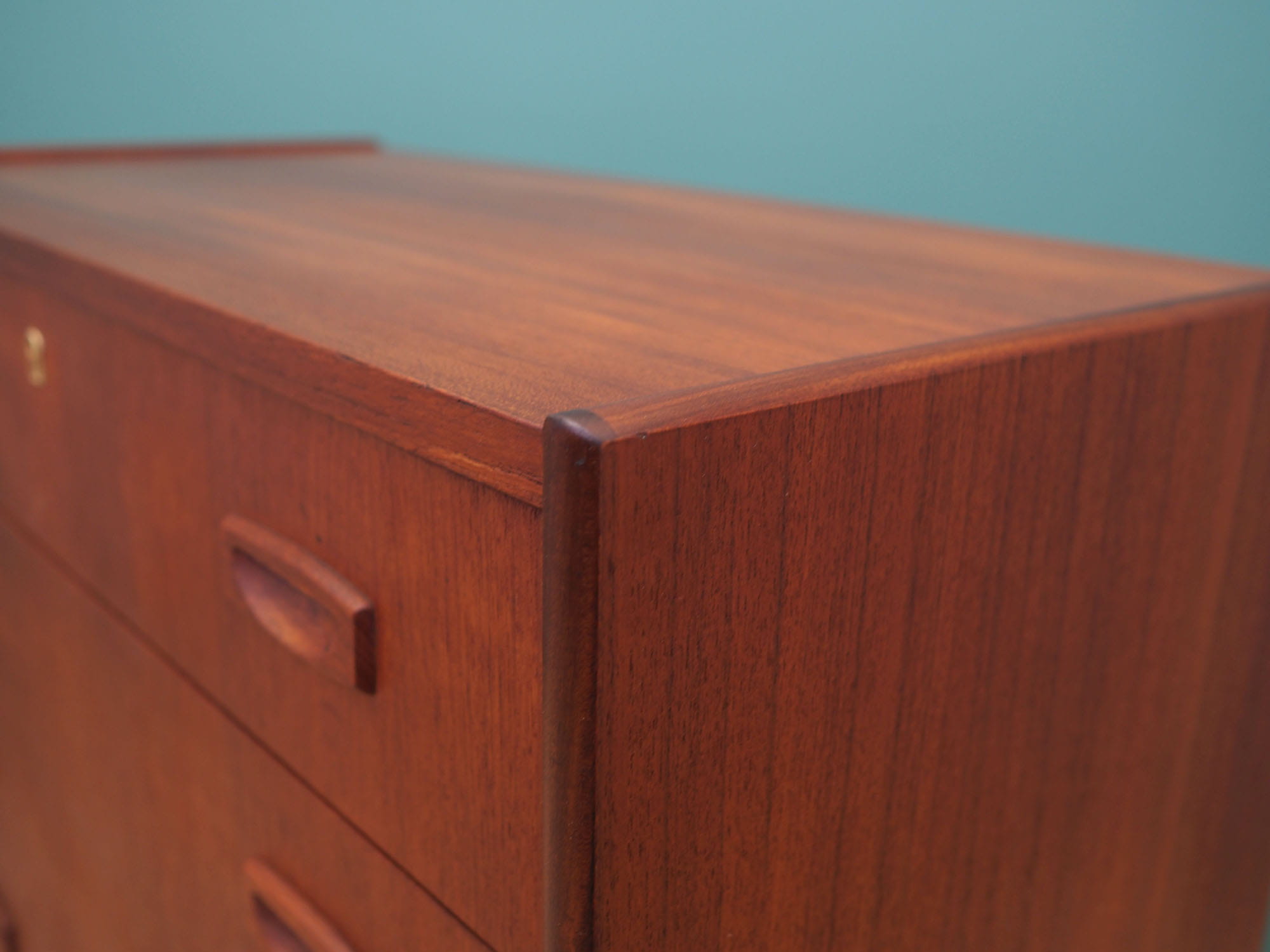Vintage chest of drawers Teak wood Brown 1970s