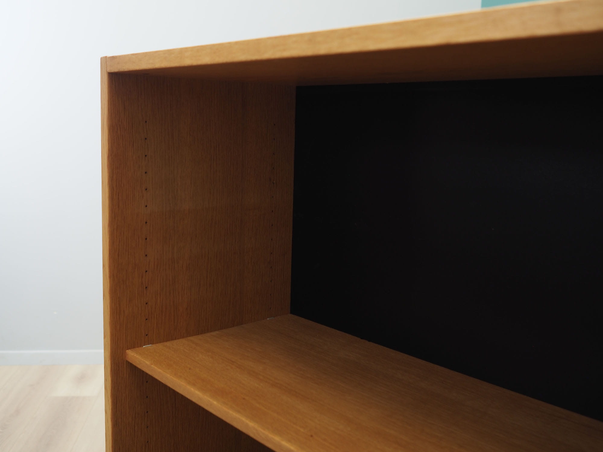 Vintage bookshelf, ash wood, brown, 1970s