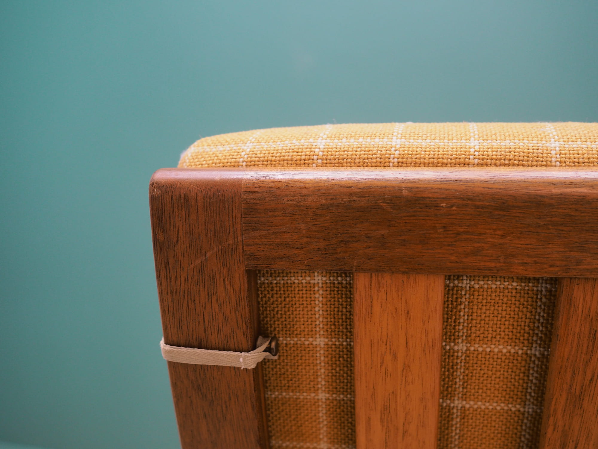 Armchair Teak wood Textile Yellow 1970s