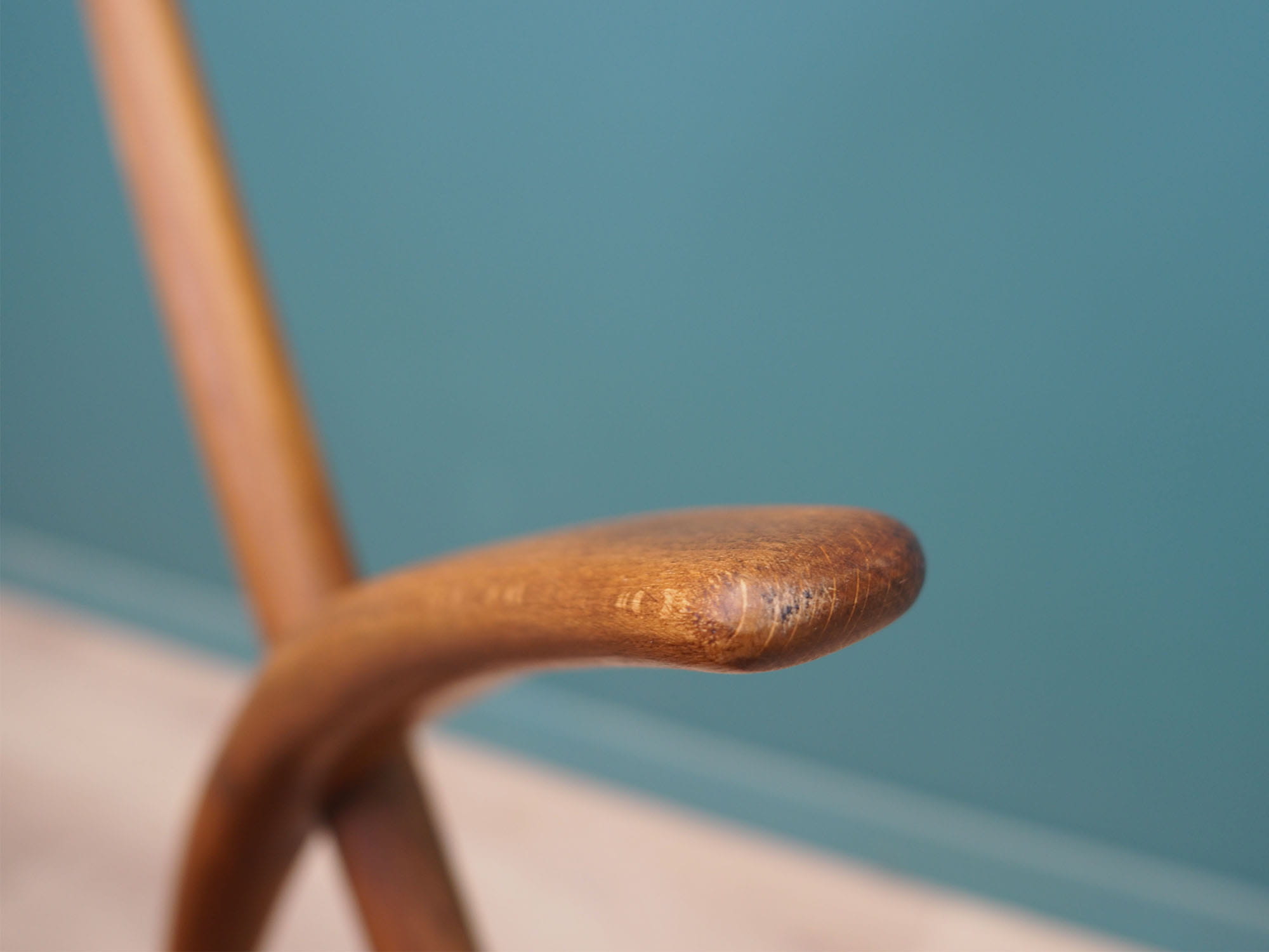 Vintage armchair beech fabric brown 1960s