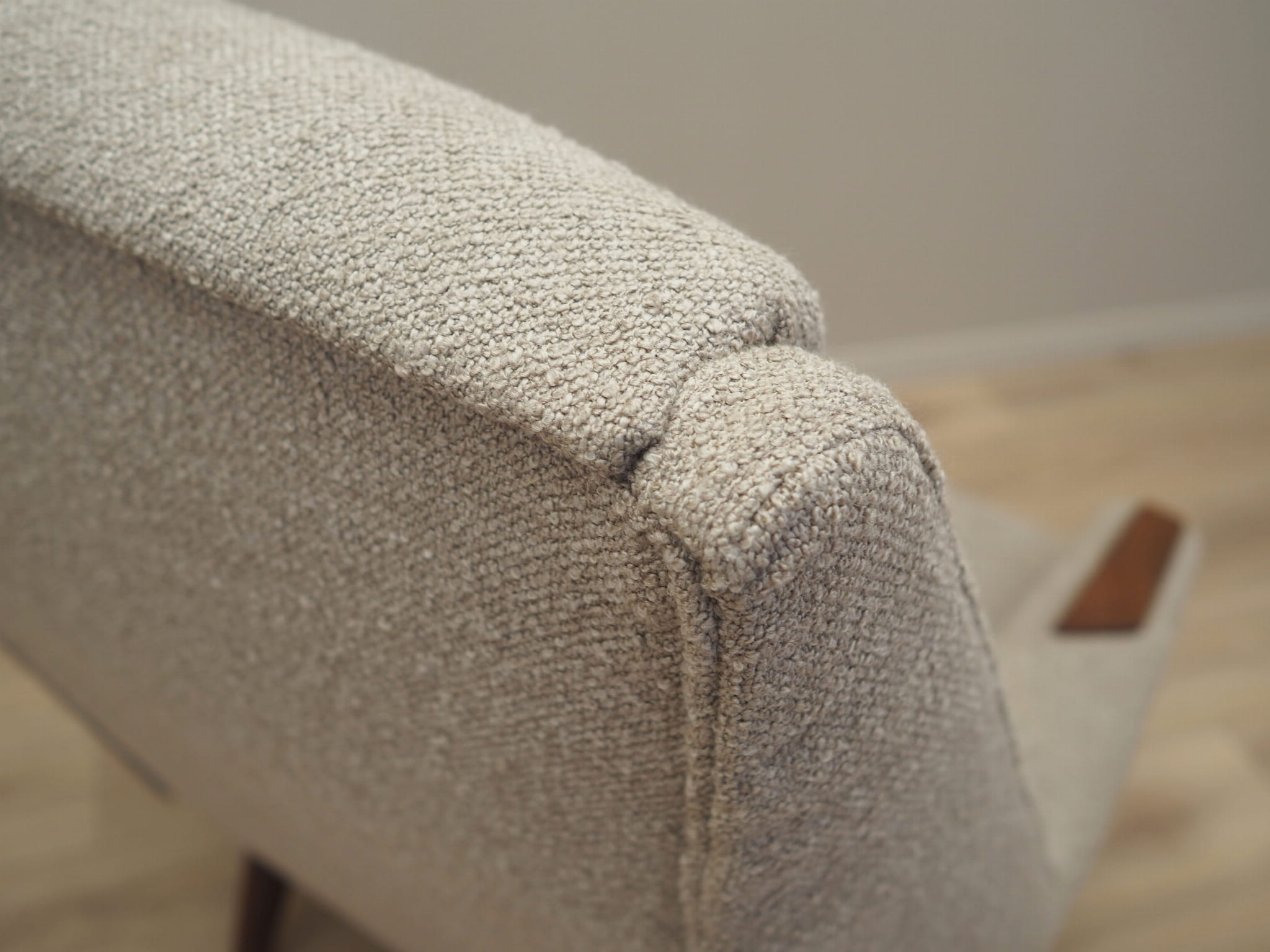 Vintage armchair Teak wood Textile Beige 1960s