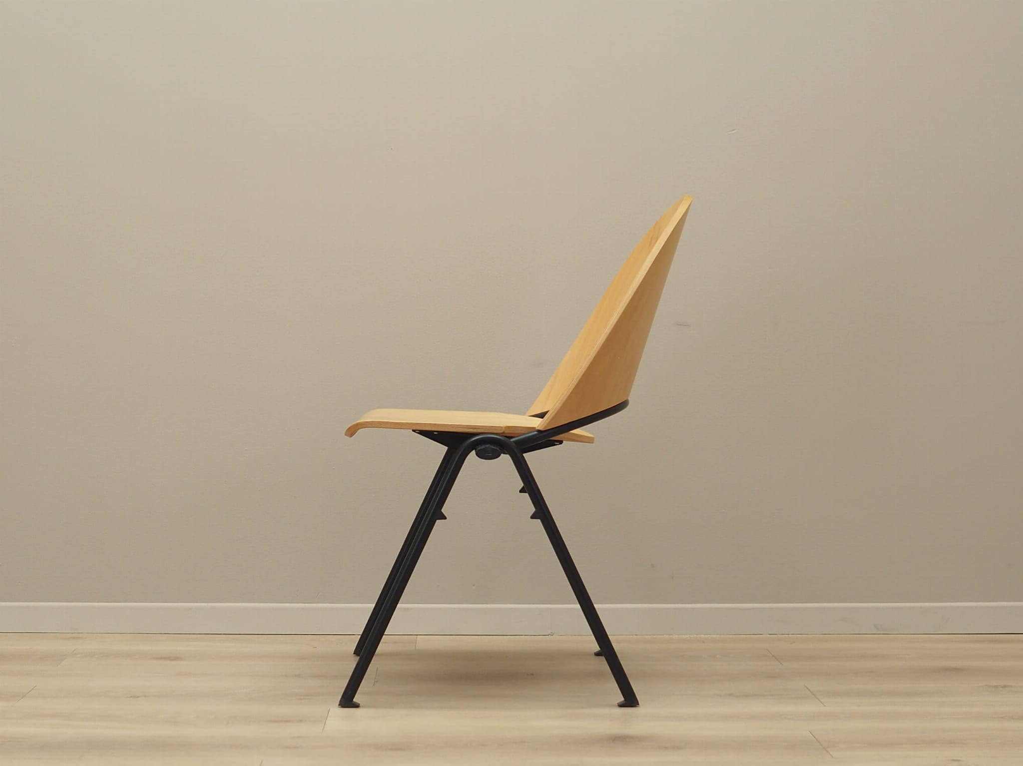 6x Vintage Chair Wood Metal Brown 1970s
