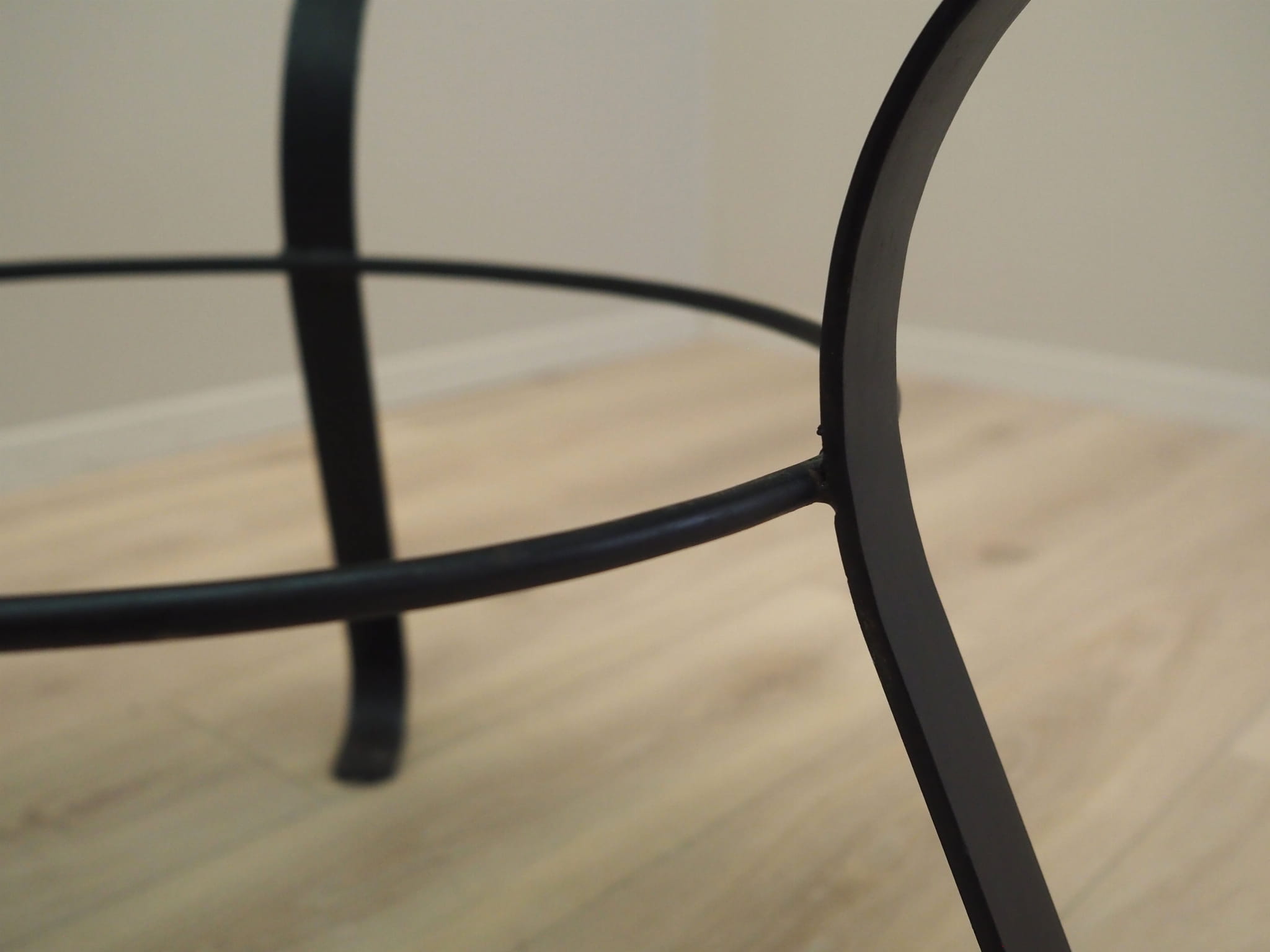 Vintage coffee table Glass Metal Grey 1970s
