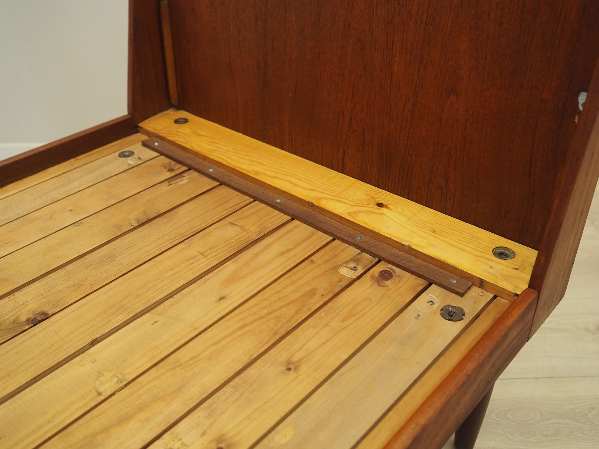 Vintage Bed Teak Wood Brown 1970s