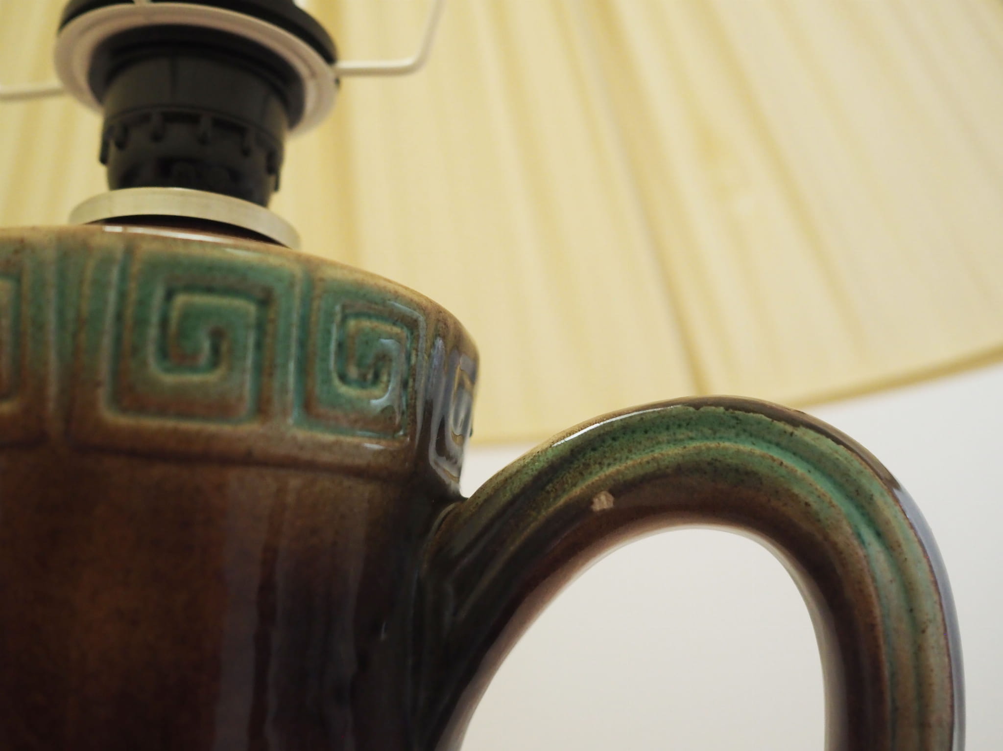 Vintage ceramic lamp, multicolored, 1970s