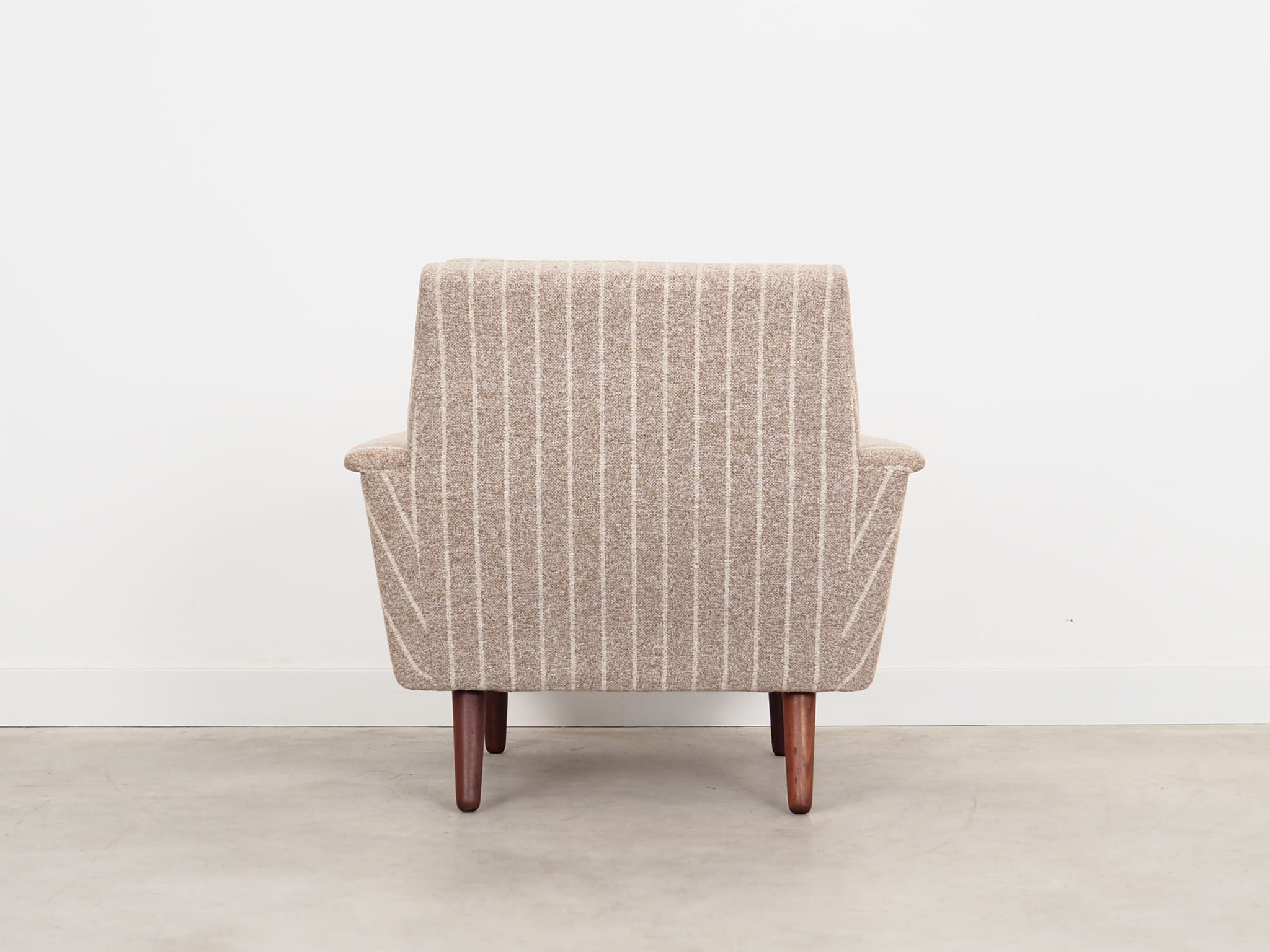 Vintage Chair Teak Wood Textile Grey 1970s