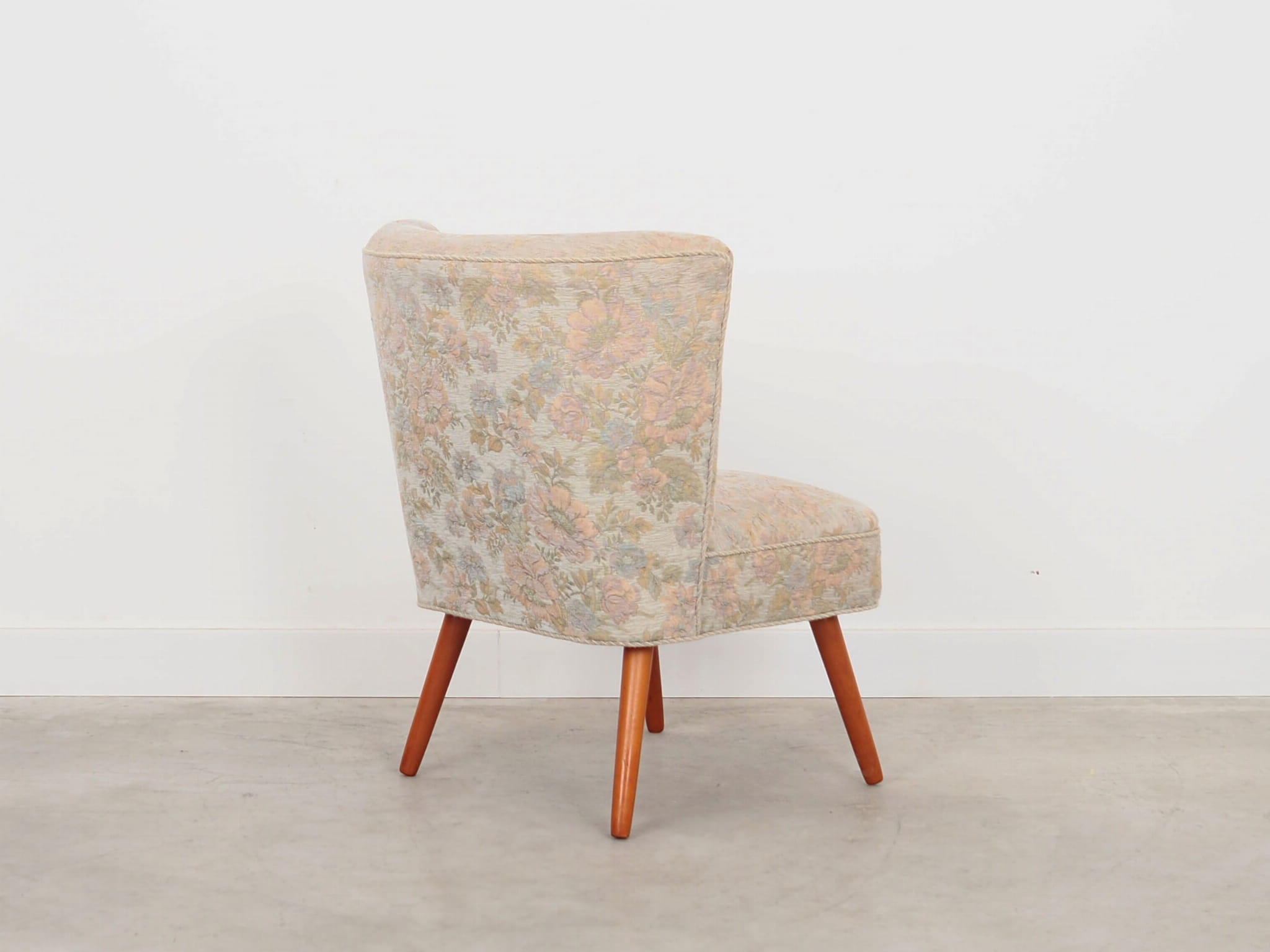 2x Vintage Armchairs Beech wood Textile Beige 1970s