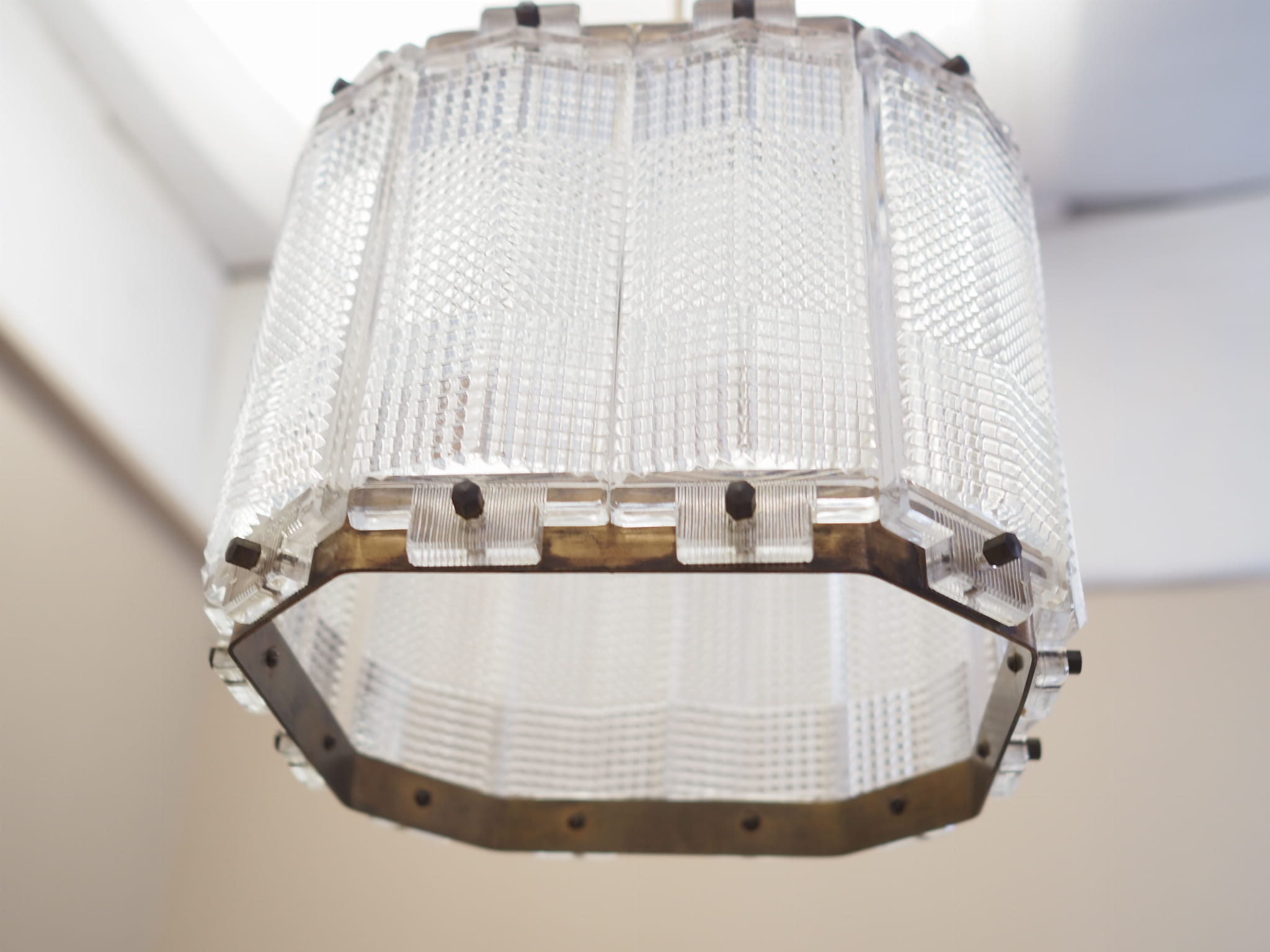 Vintage pendant lamp Metal Plastic White 1970s