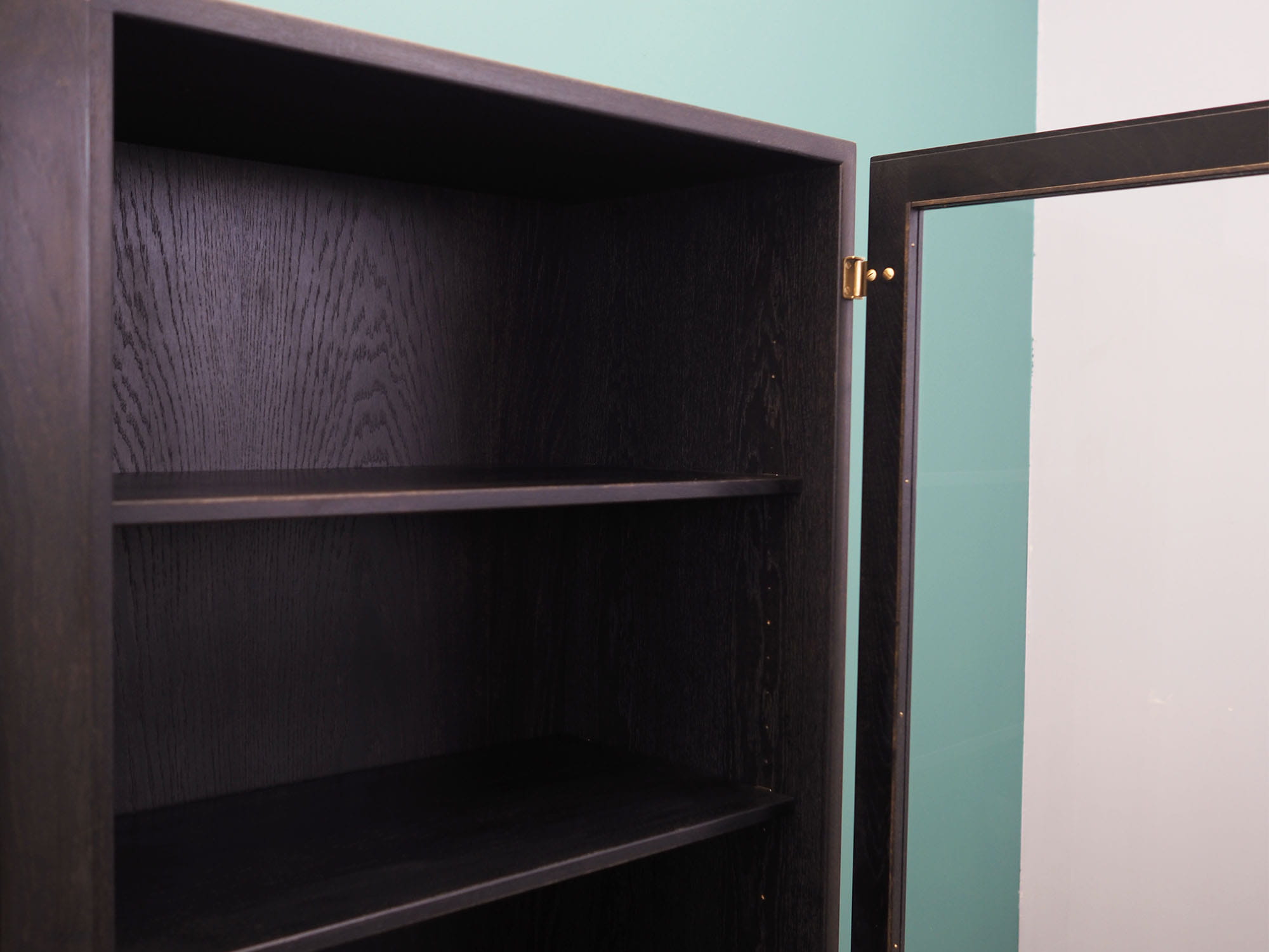 Vintage Schrank Eichenholz Grau 1960er Jahre