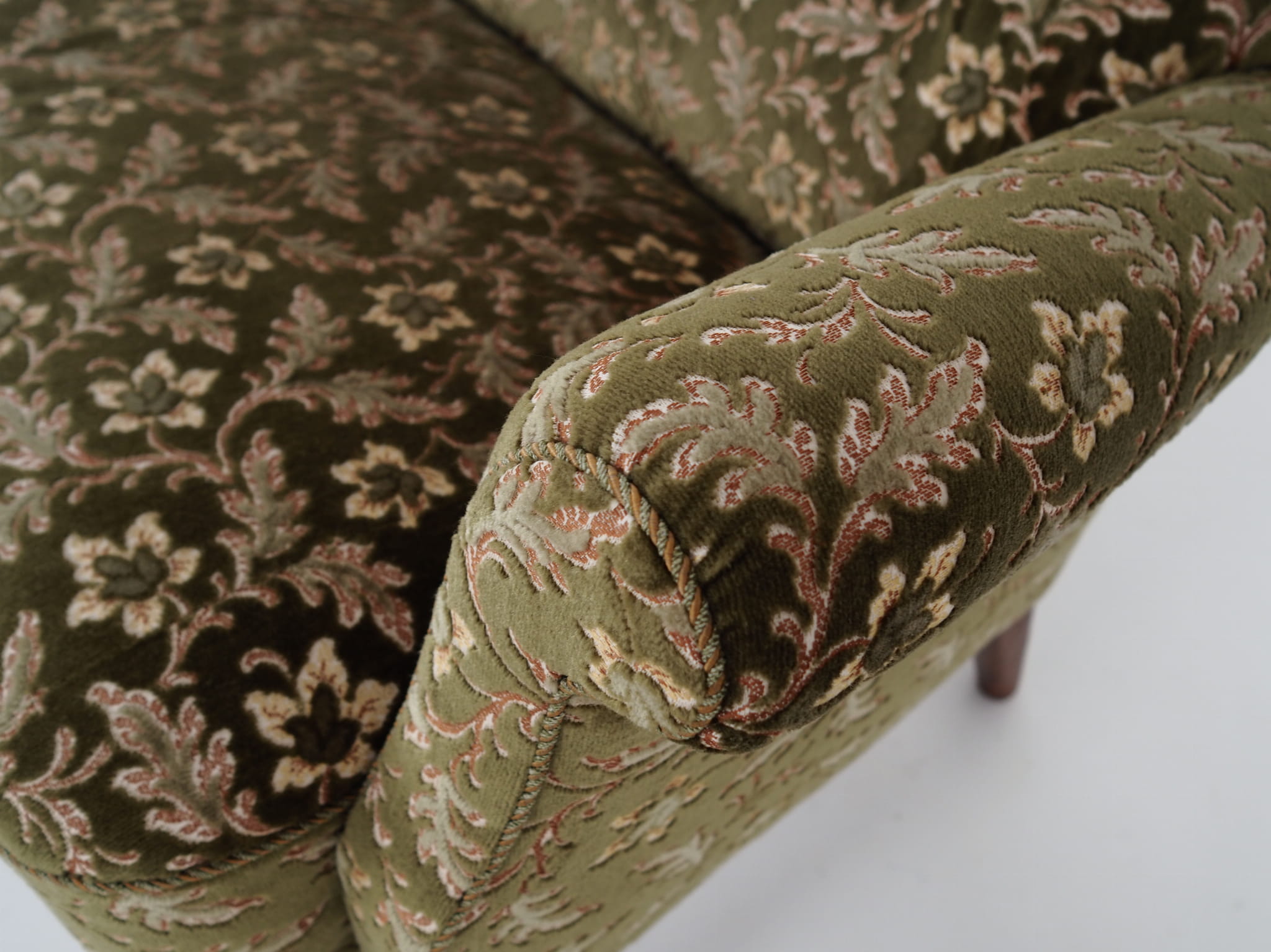 Vintage Sofa Beech wood Textile Green 1960s