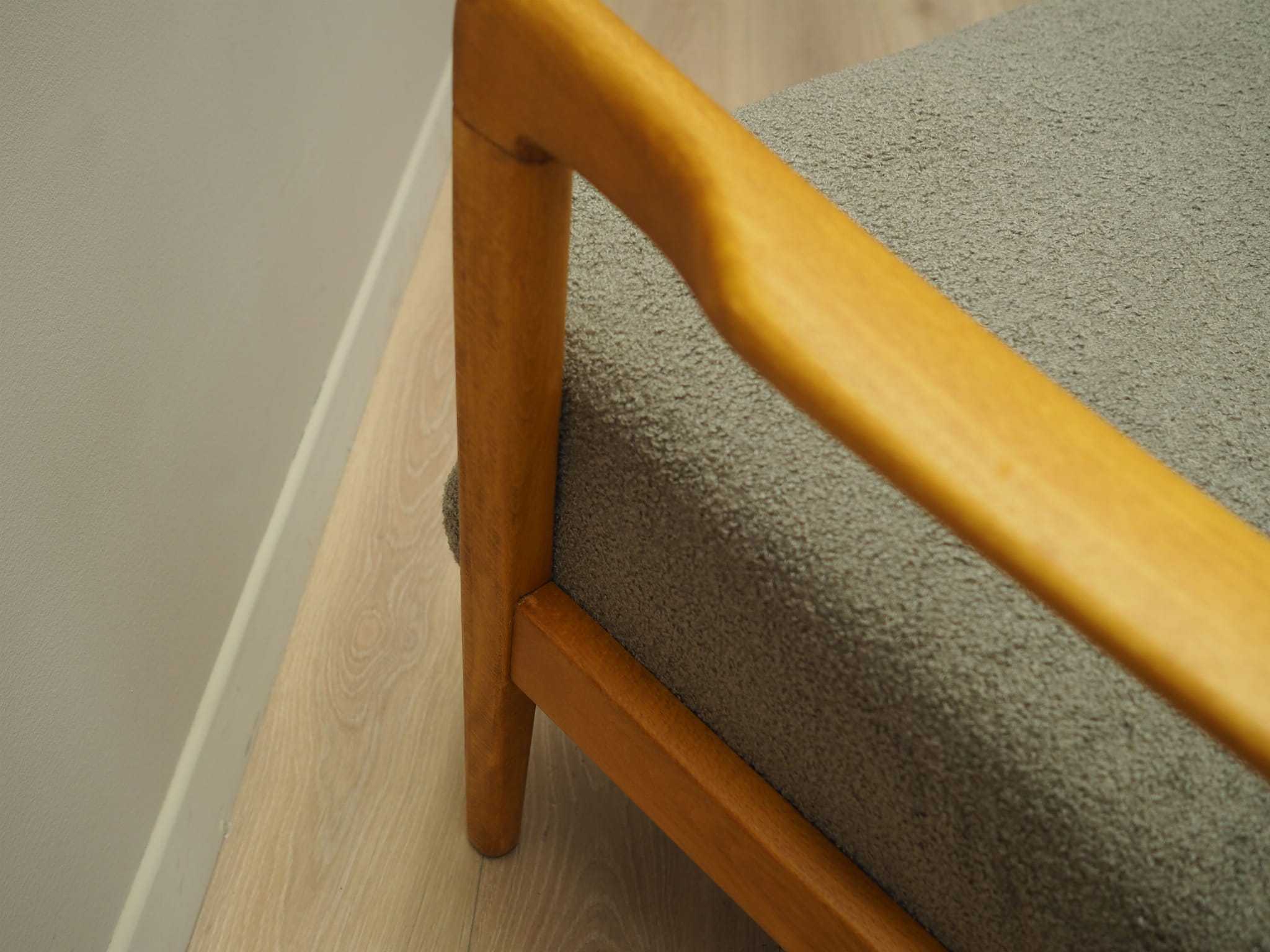 Vintage Sofa Beech wood Textile Grey 1960s