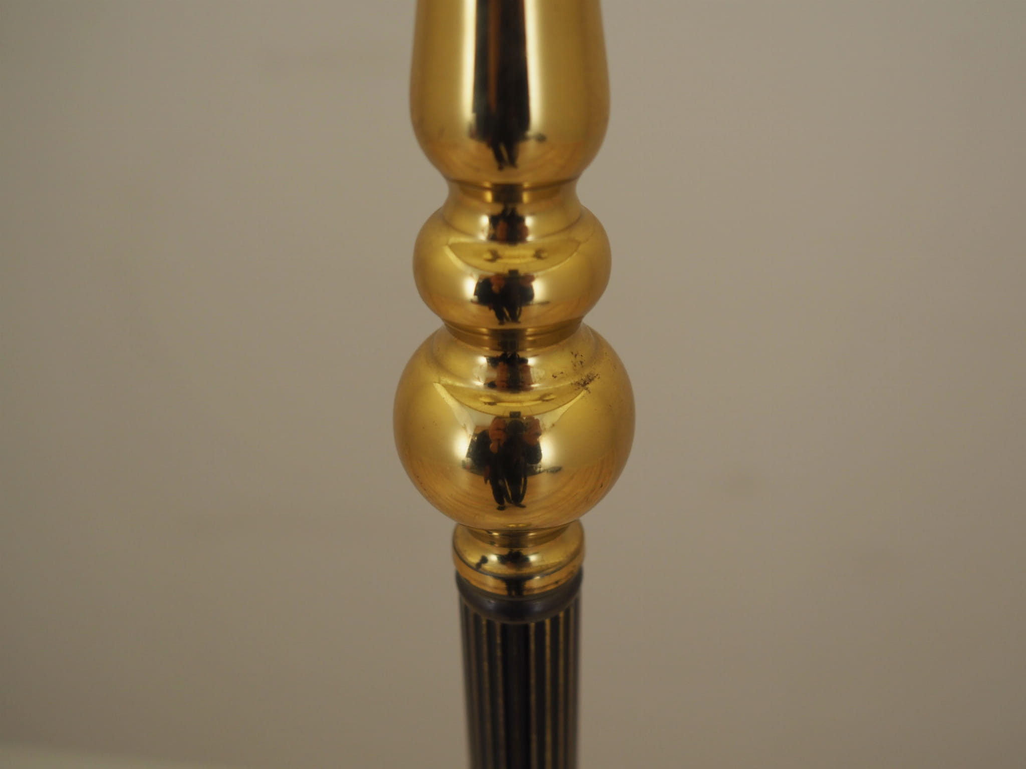 Vintage floor lamp Metal Fabric White 1970s