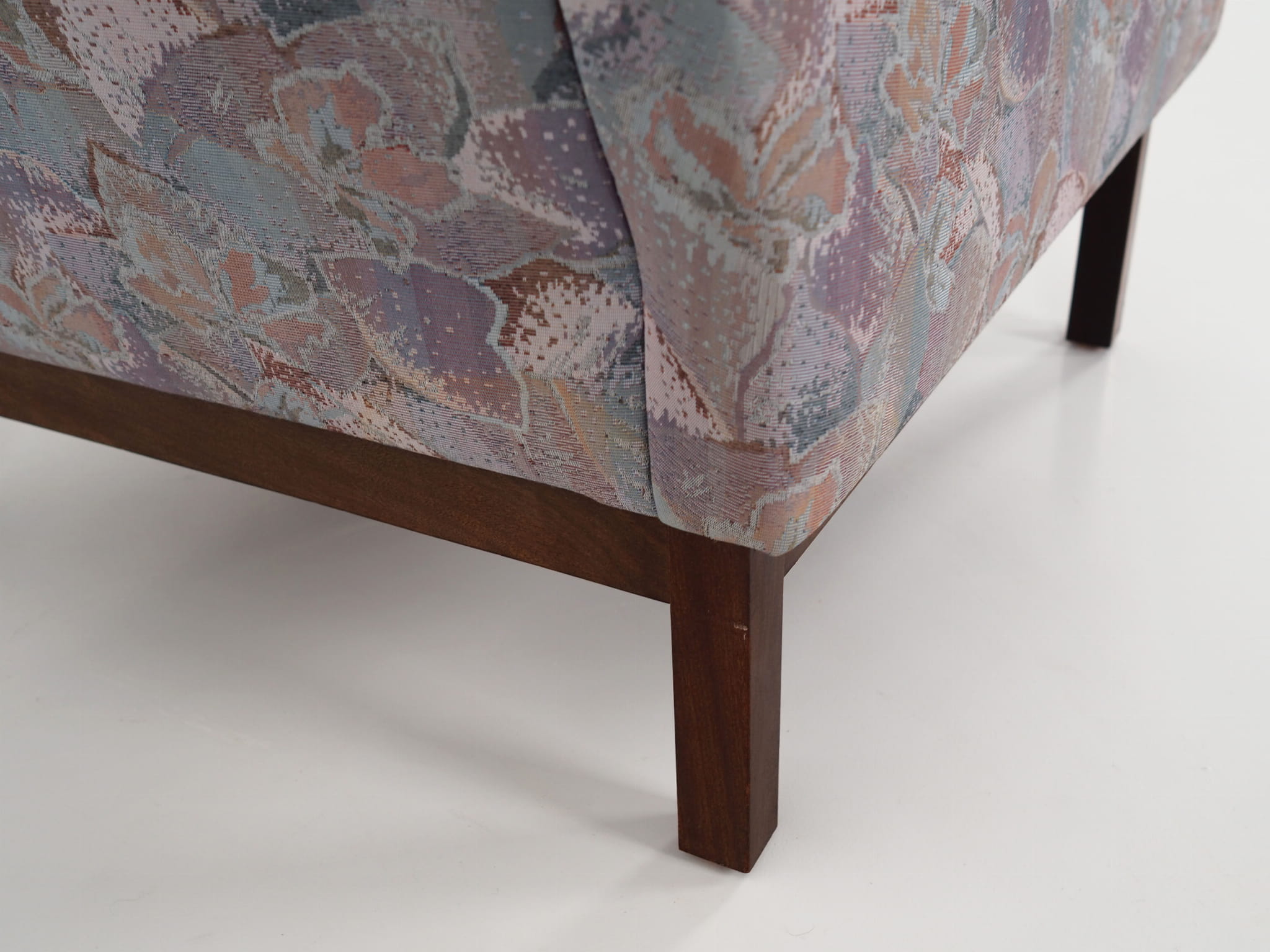 Vintage Sessel Buchenholz Textil Violett 1960er Jahre