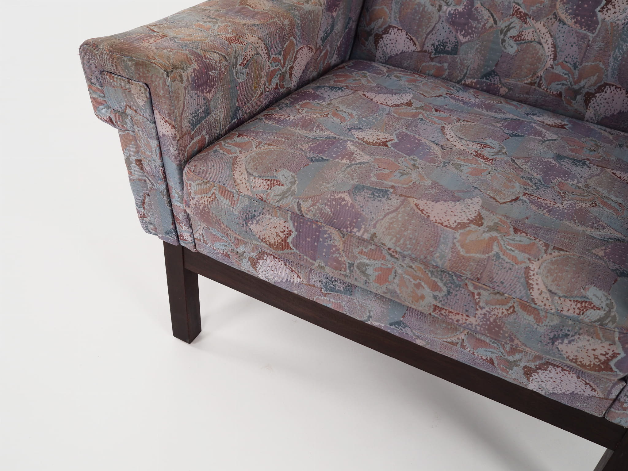 Vintage armchair beech wood textile violet 1960s