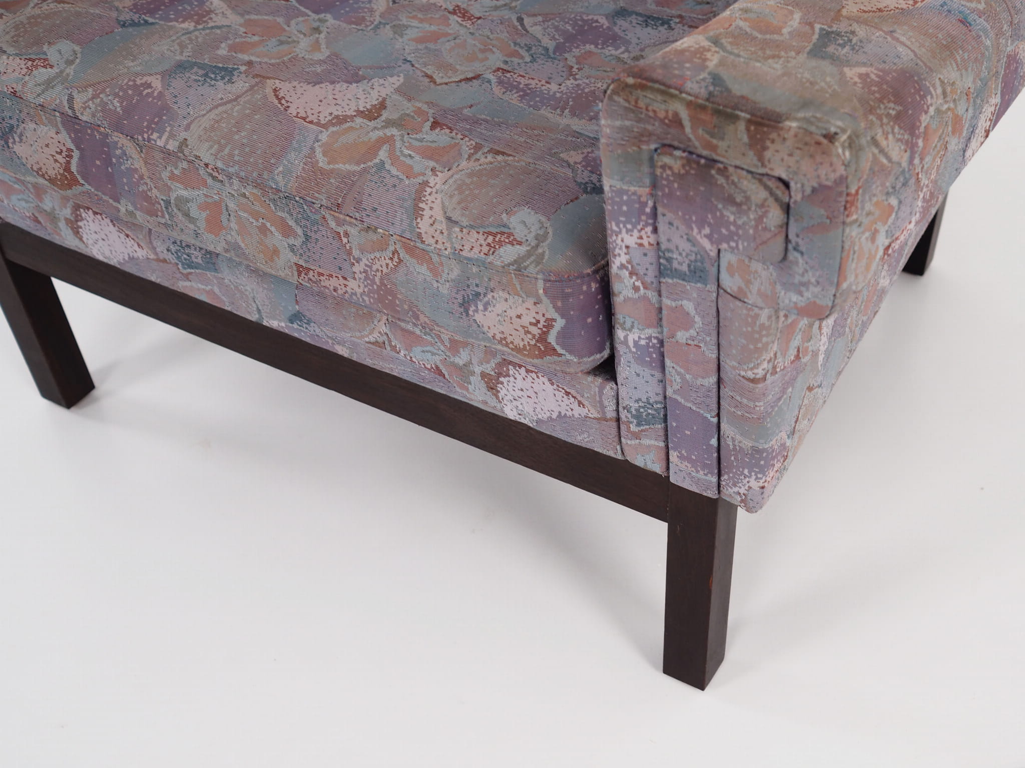 Vintage armchair beech wood textile violet 1960s
