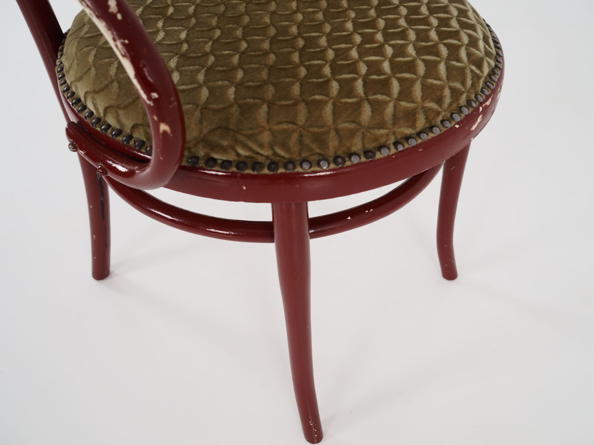 Vintage chair beech wood textile green